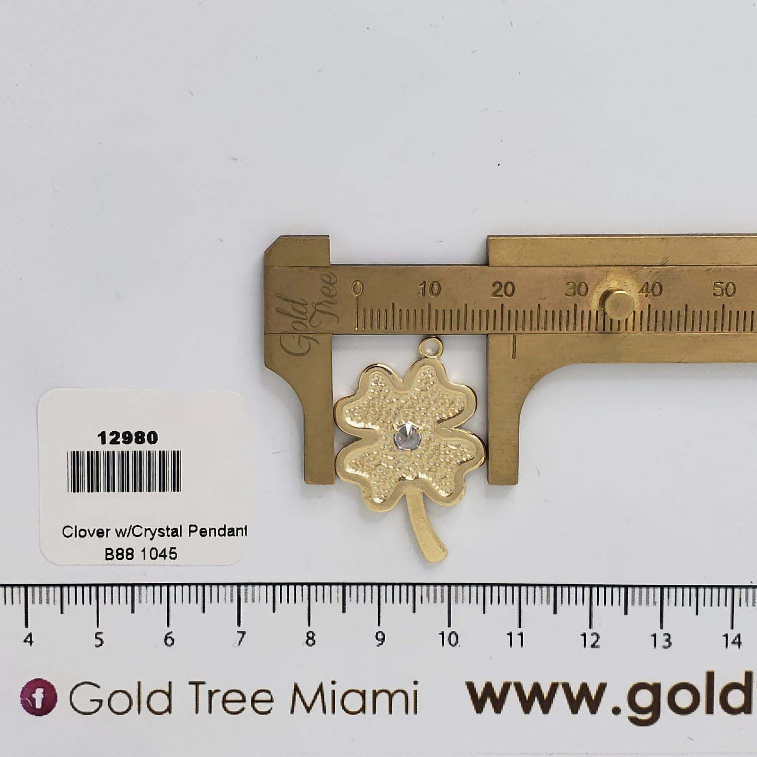12980 Dije Trébol con Cristal Central