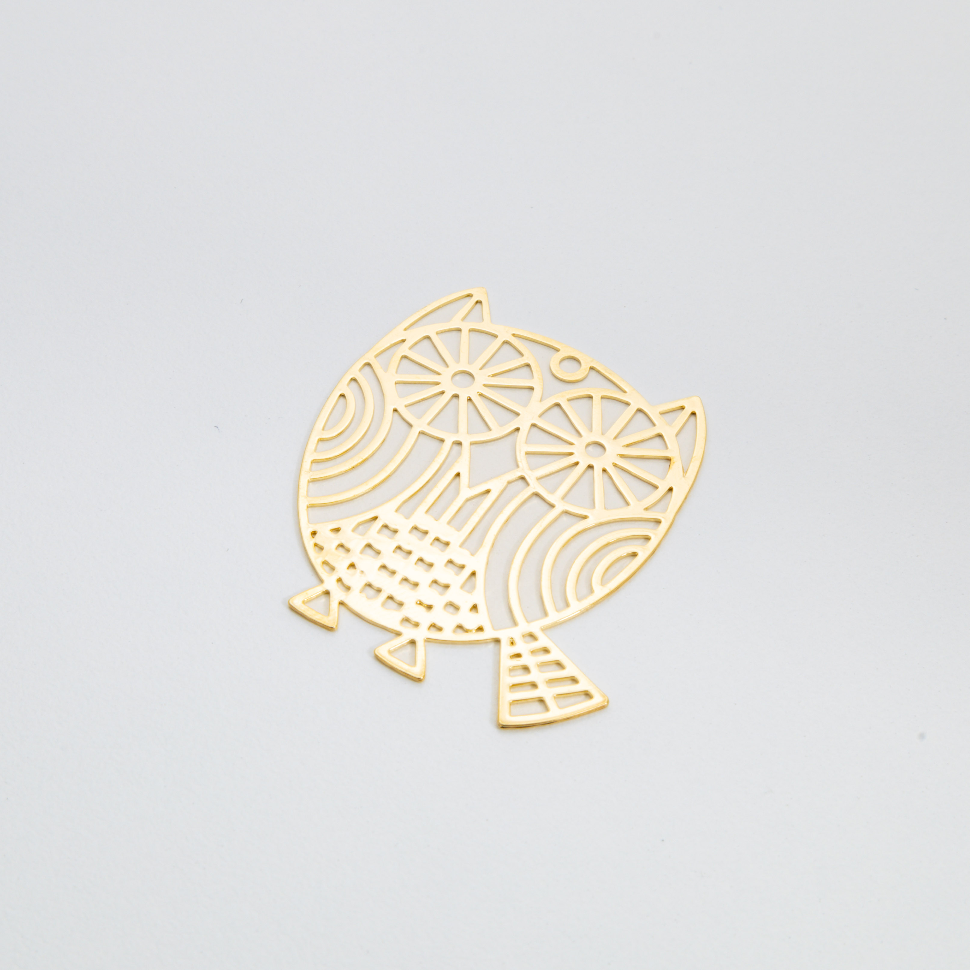 656 Gold Owl Silhouette Pendant