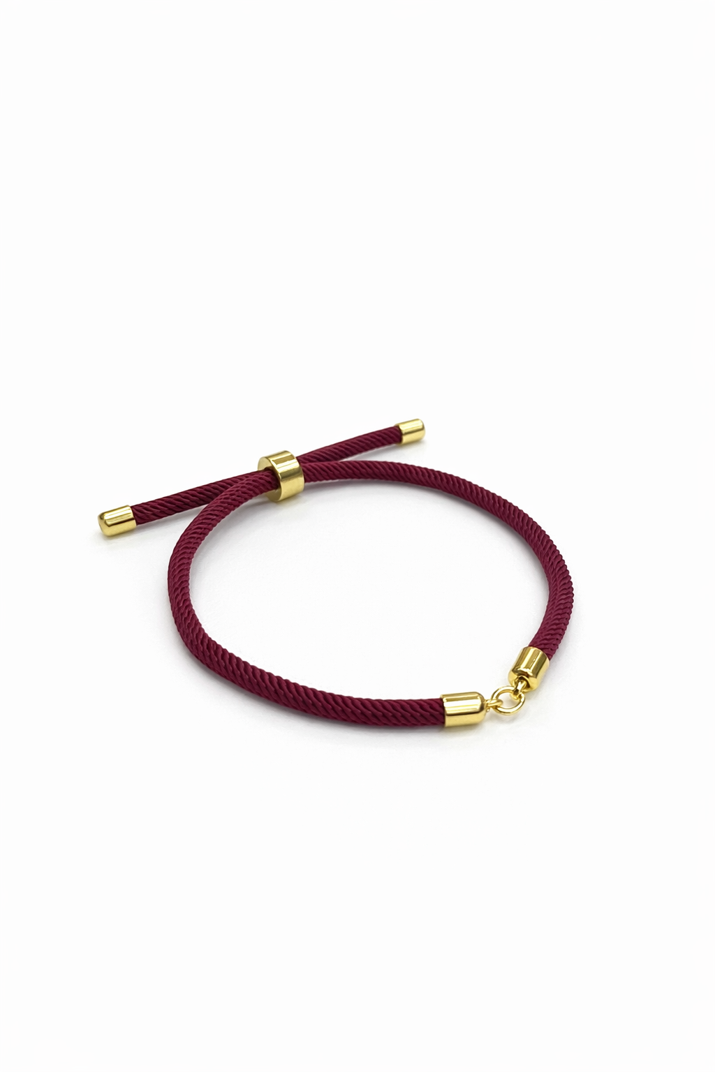 21715 Burgundy Adjustable Braided Cord Bracelet