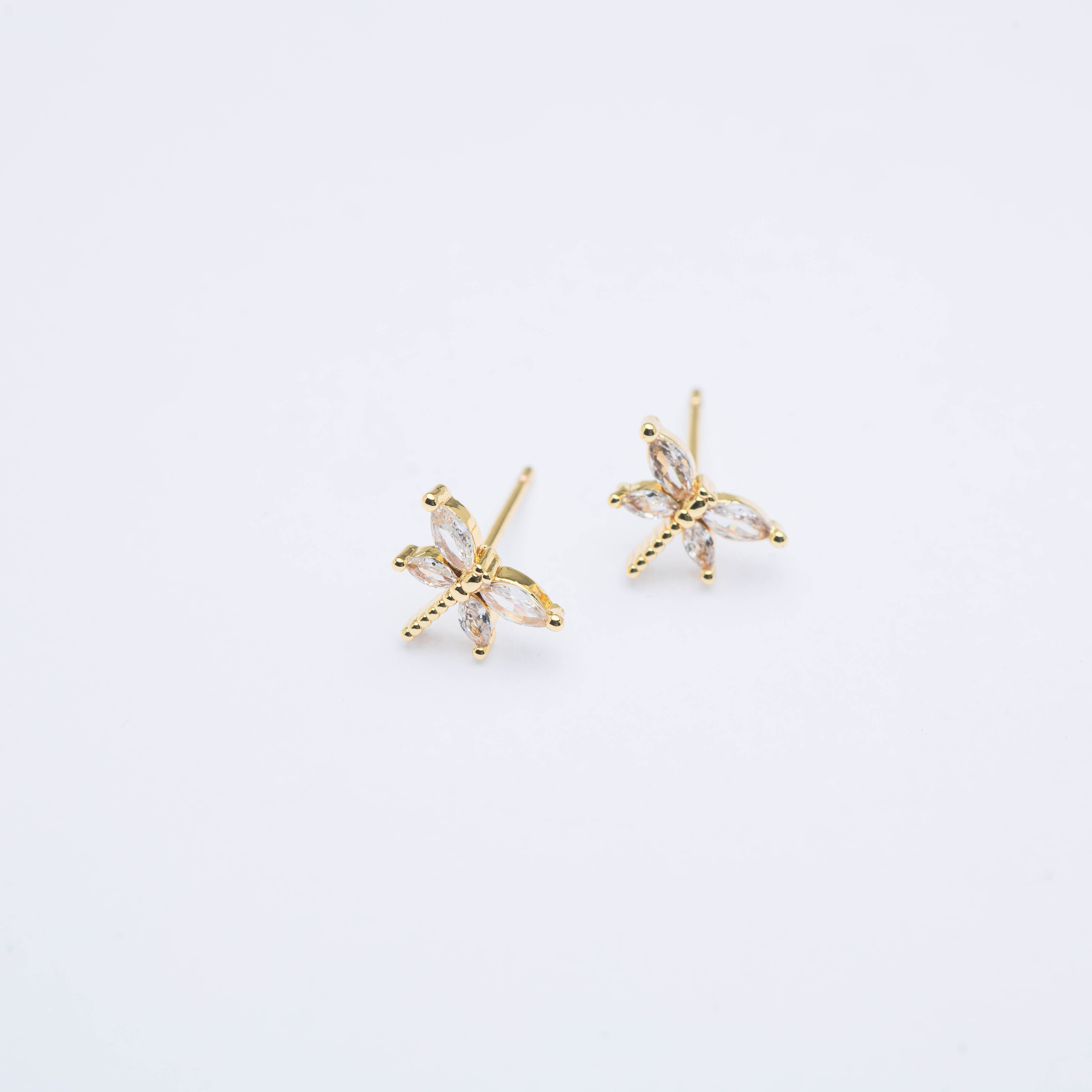 21582 Dragonfly Earrings with Clear Crystals