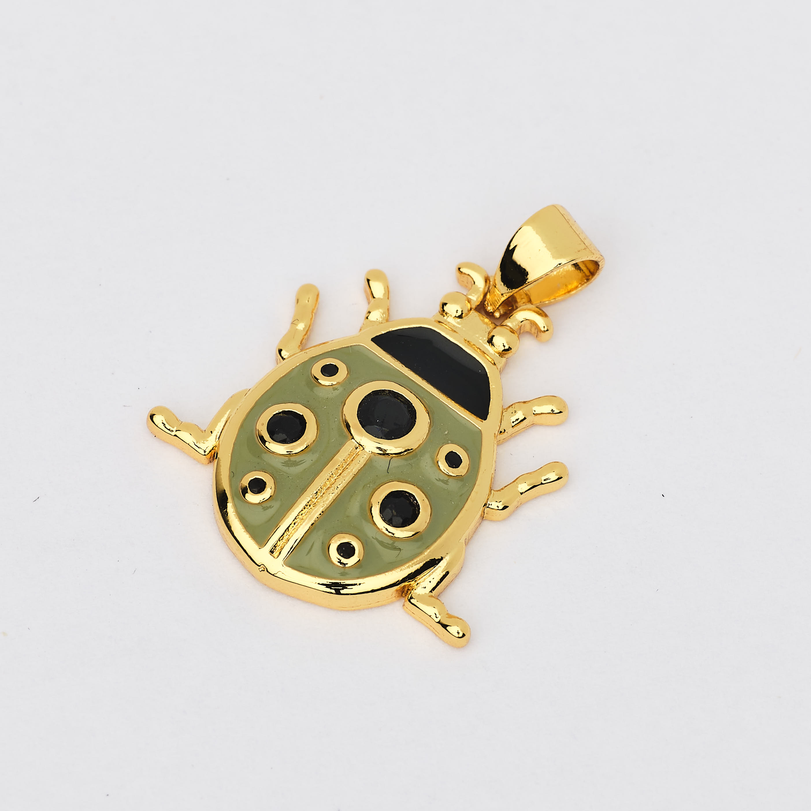13154 Esmerald Green LadyBug Pendant