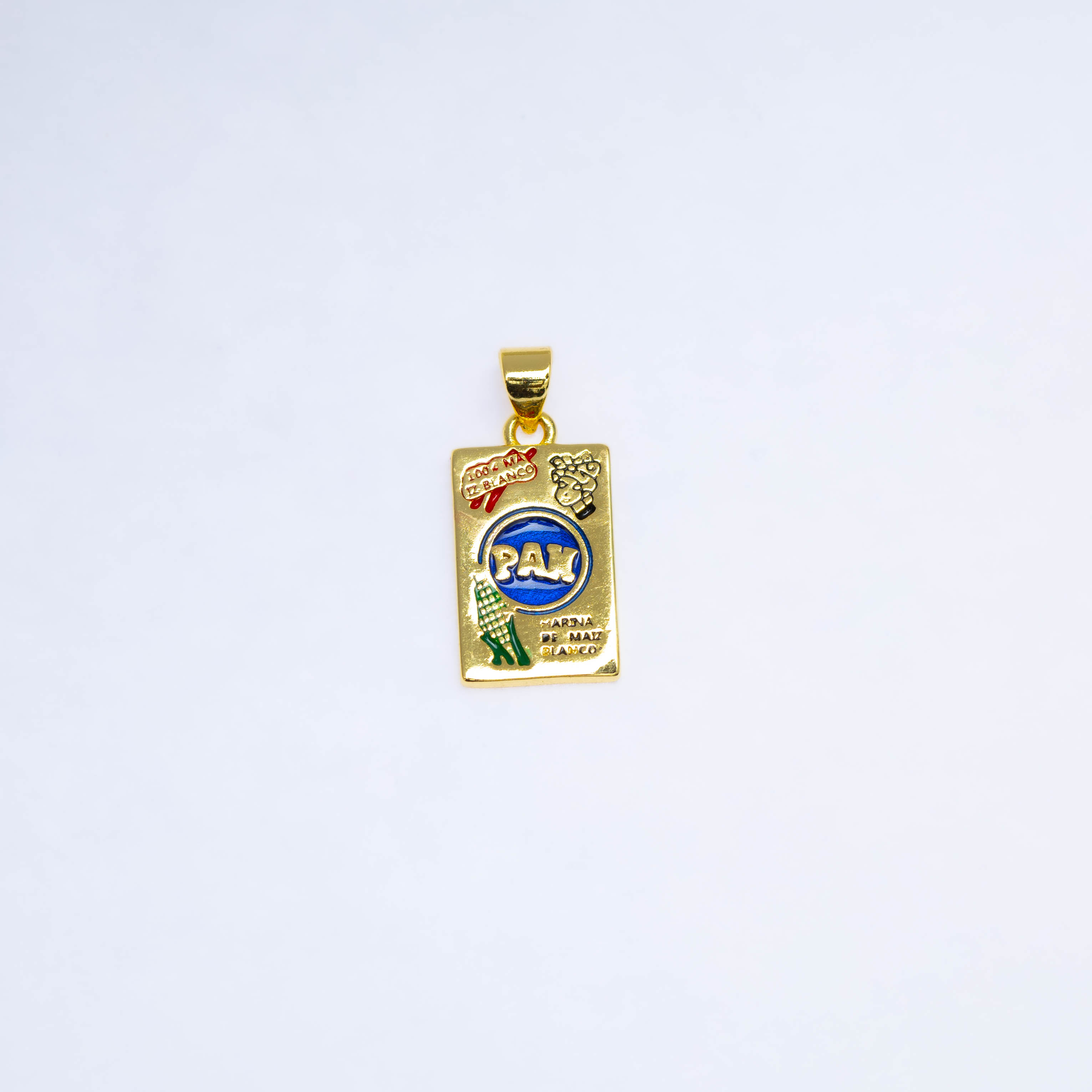 21522 Gold “P.A.N. Corn Flour” Enamel Charm Pendant