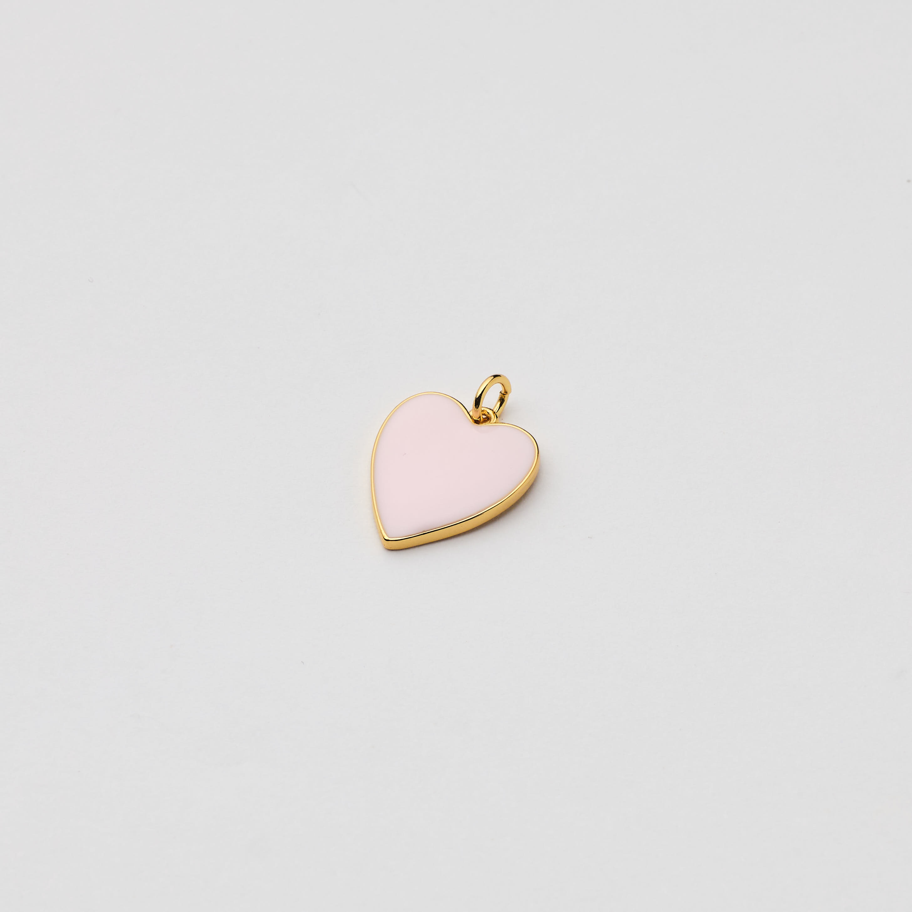 15350 Baby Pink Enamel Gold Heart