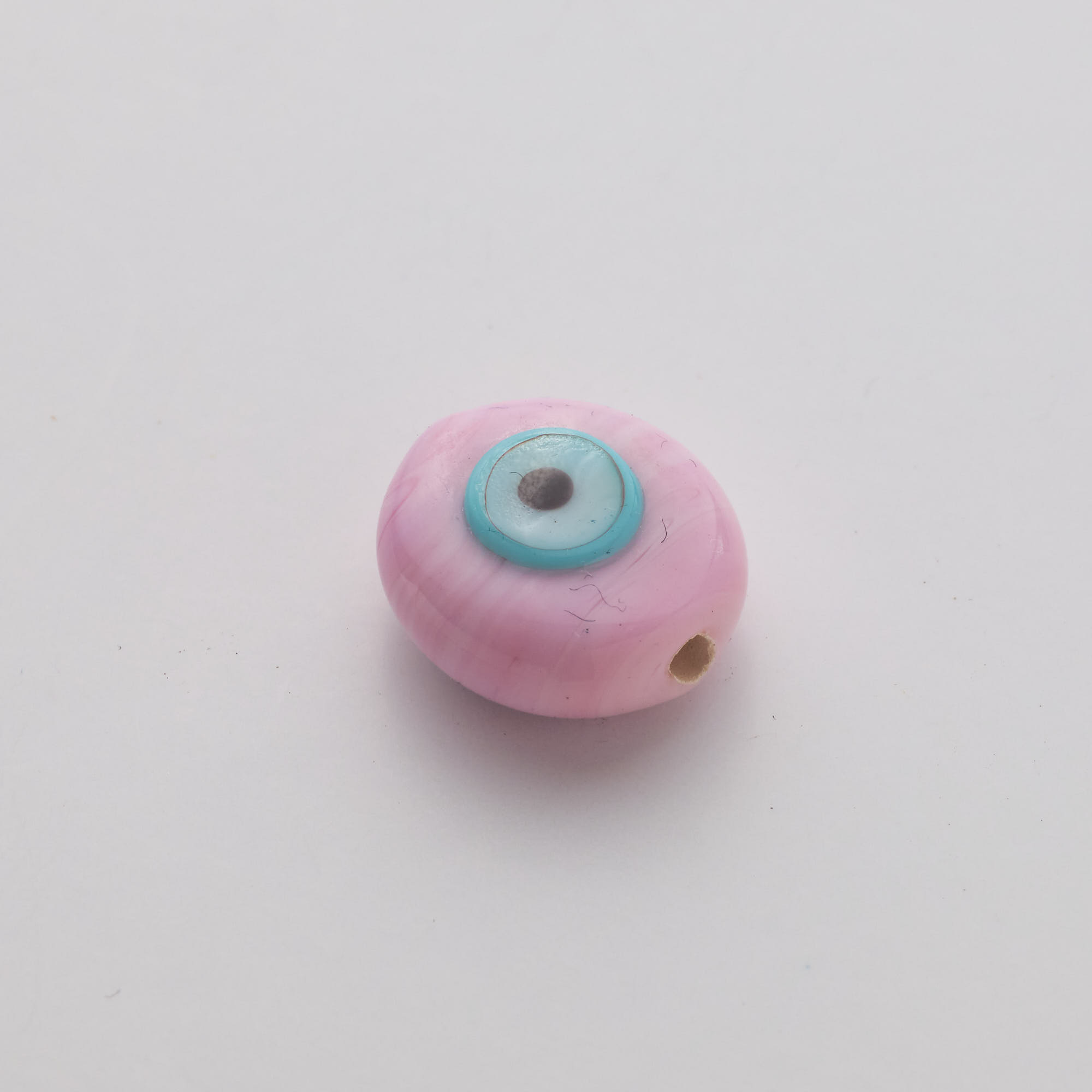 15480 Pink Eye Round Charm 15mm