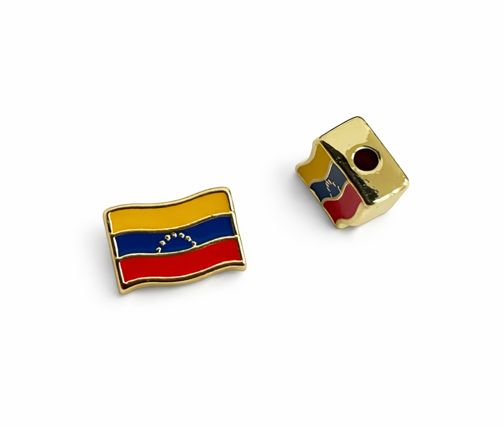 21734 Venezuela Flag Spacer Charm 11x7mm