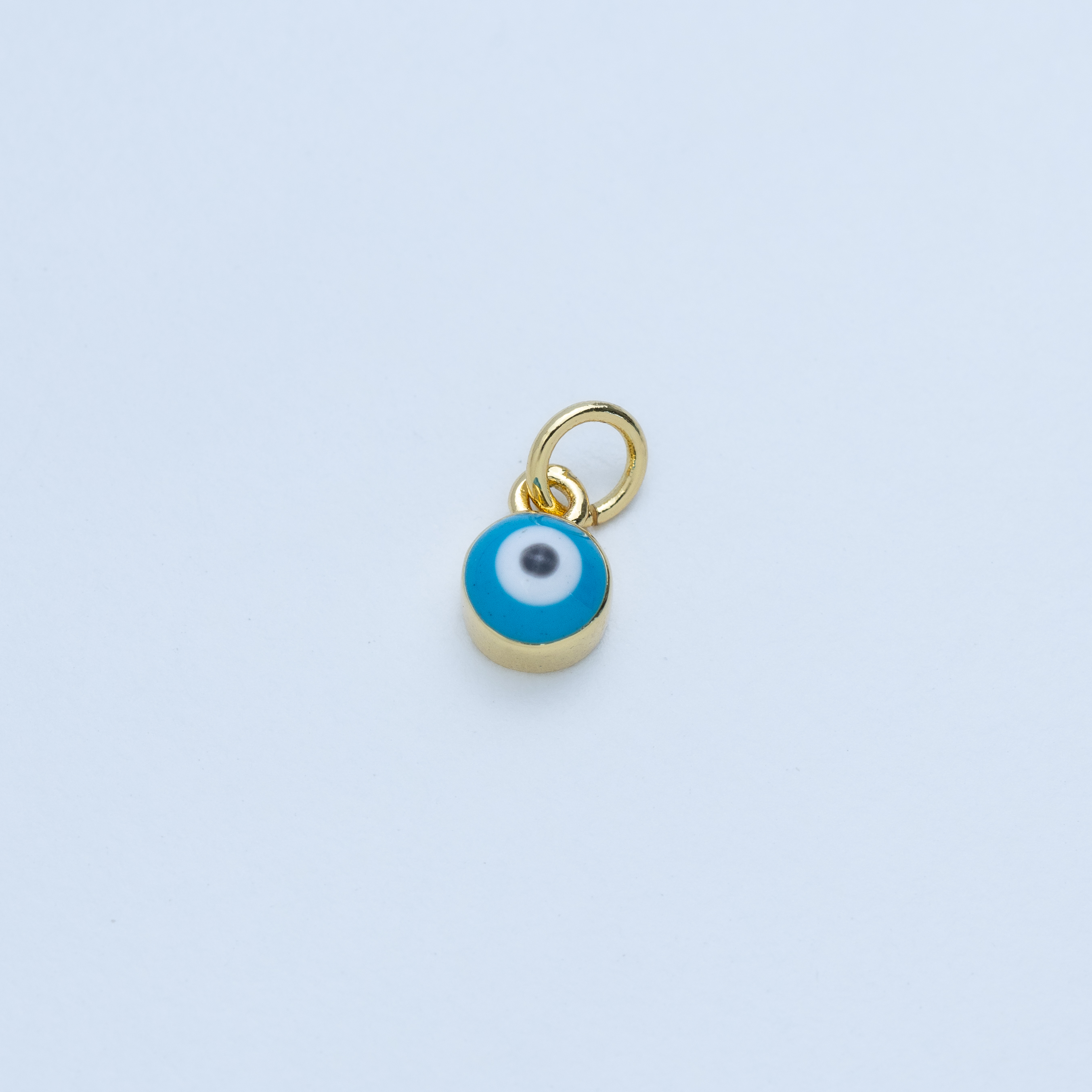 20265 Turquoise Enamel Evil Eye Charm 6mm