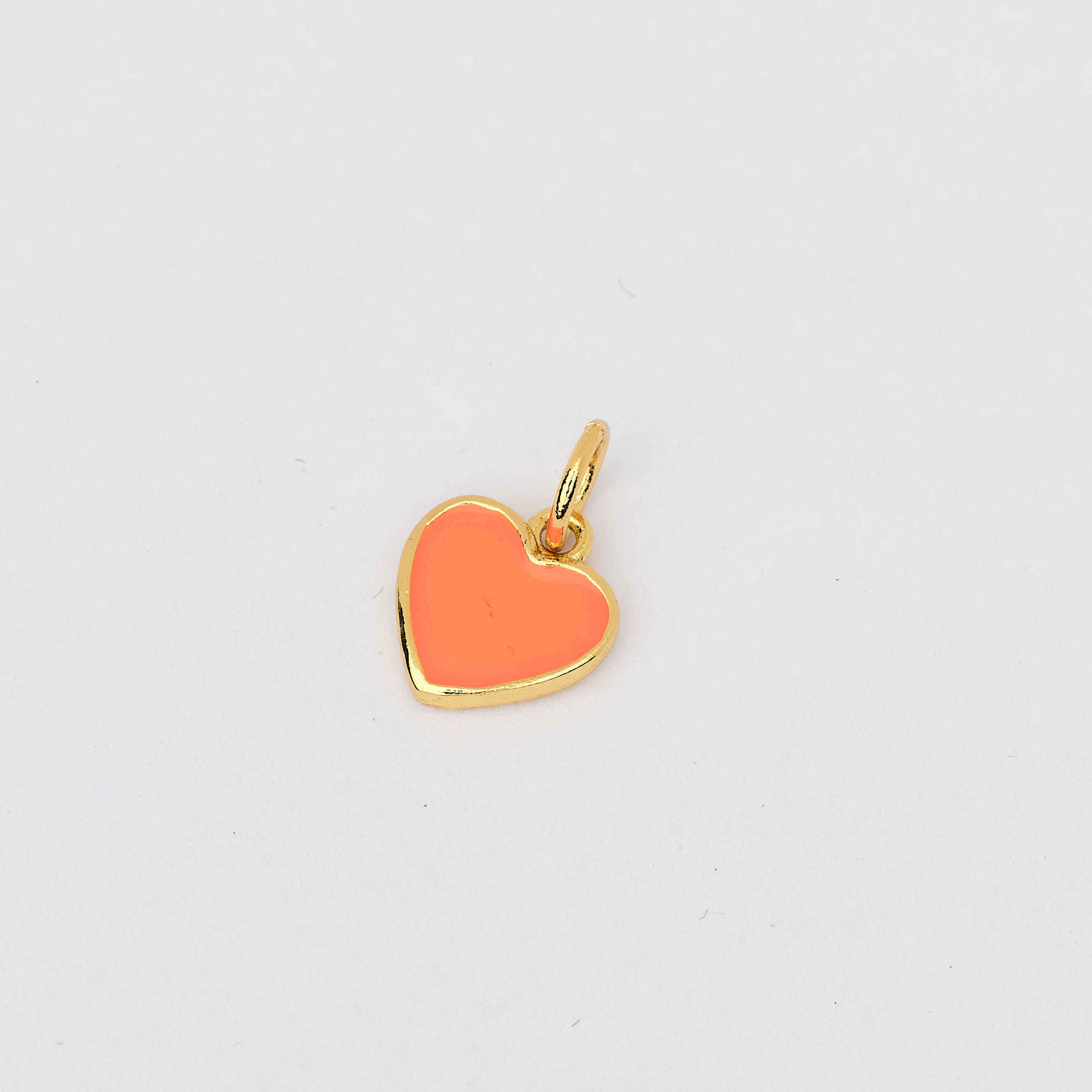 9338 Small Heart Orange Enamel Pendant