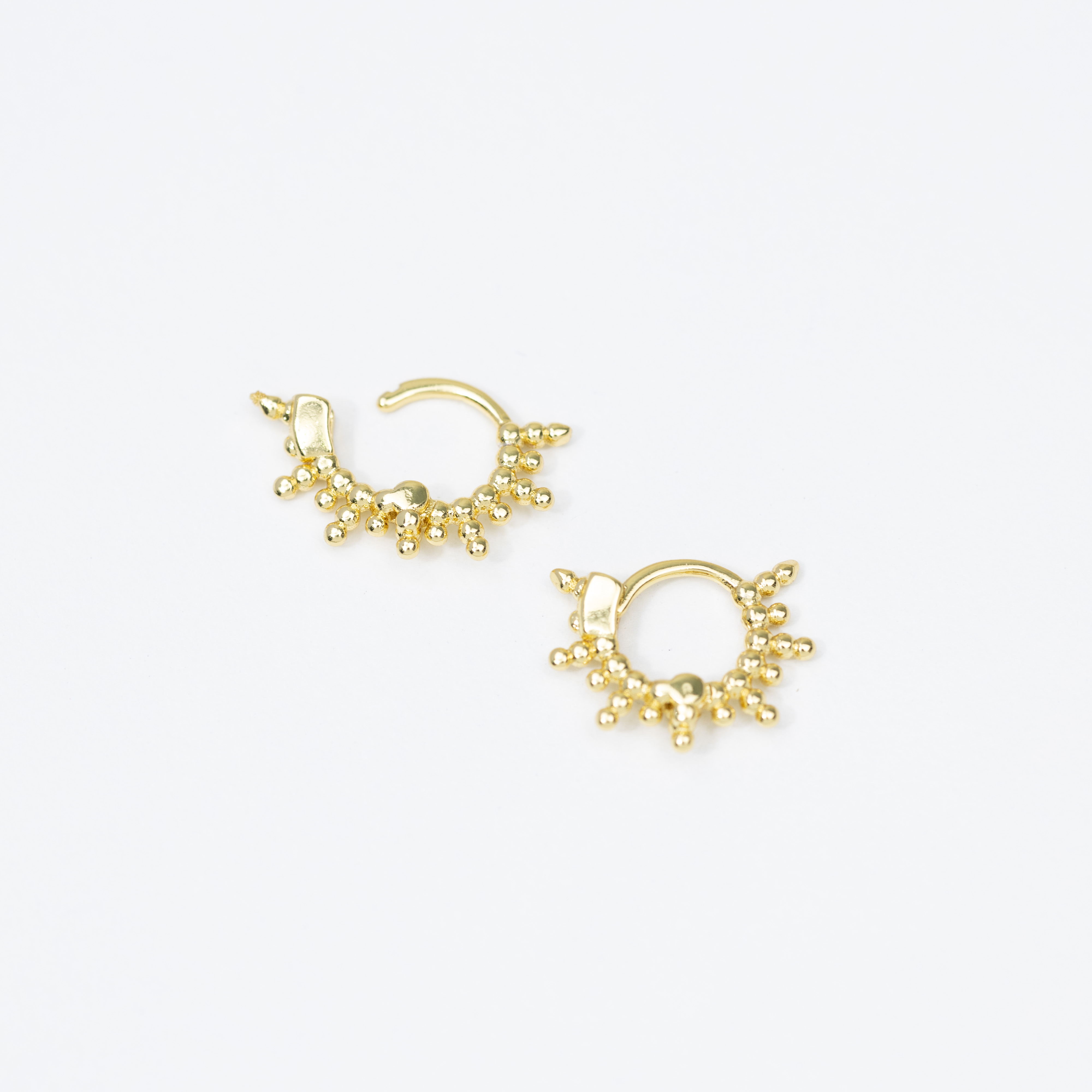 19376 Gold Hoop Earrings with Beaded Details