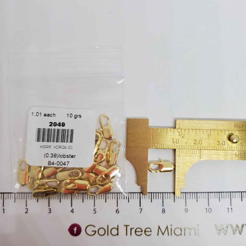 2049 12mm Gold Rectangle Lobster Clasp