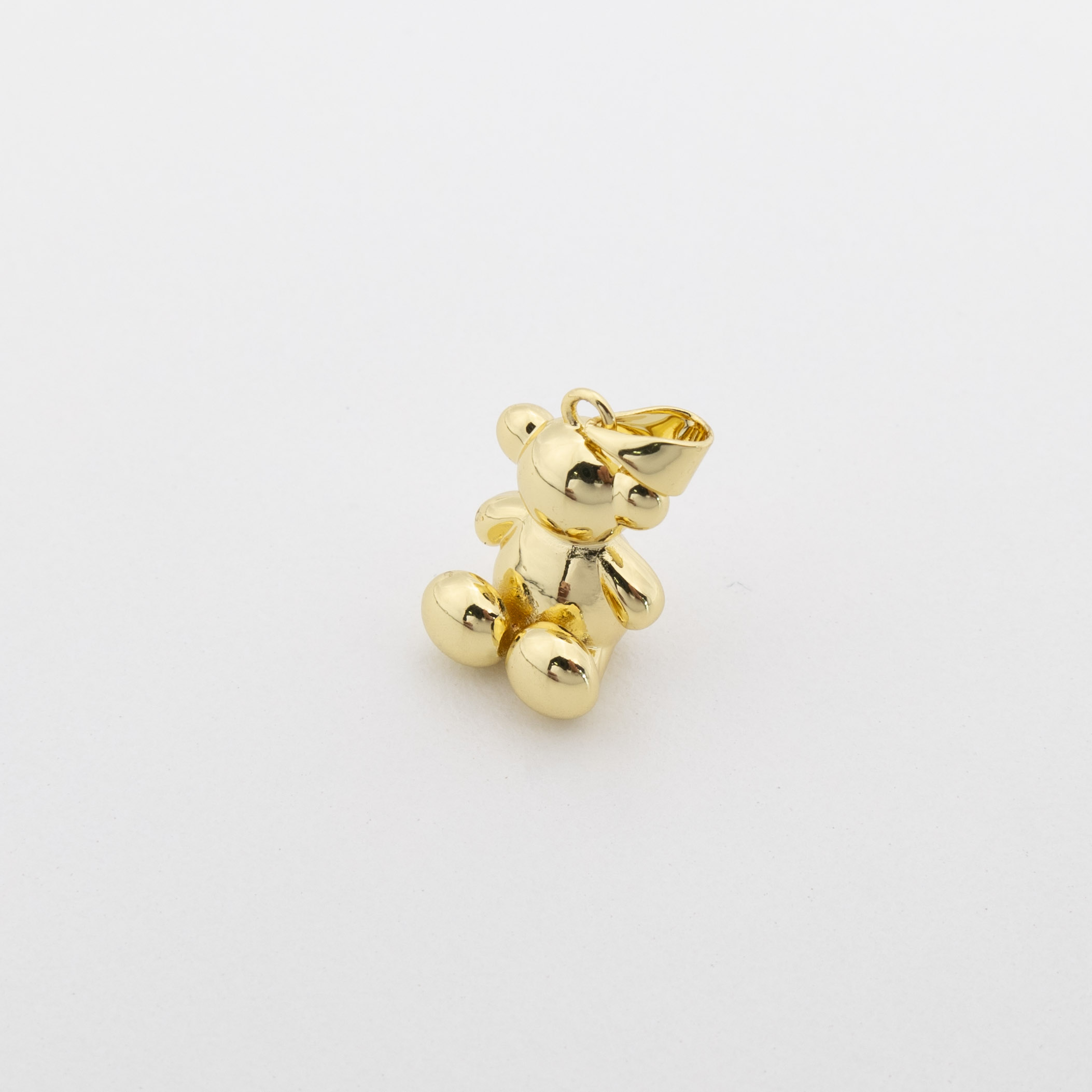 18515 Gold Puffy Teddy Pendant