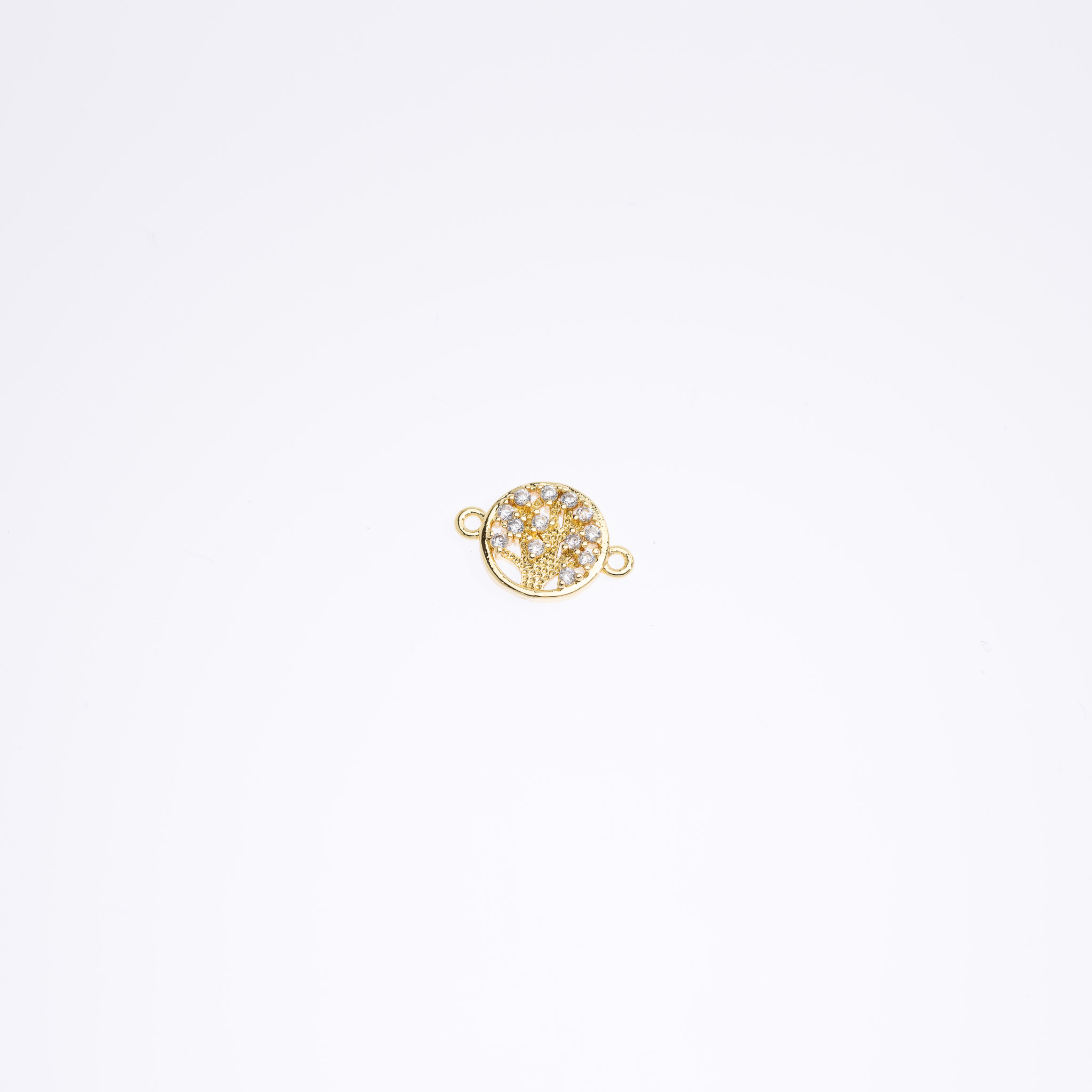 20662 Gold Tree of Life Connector with Crystals