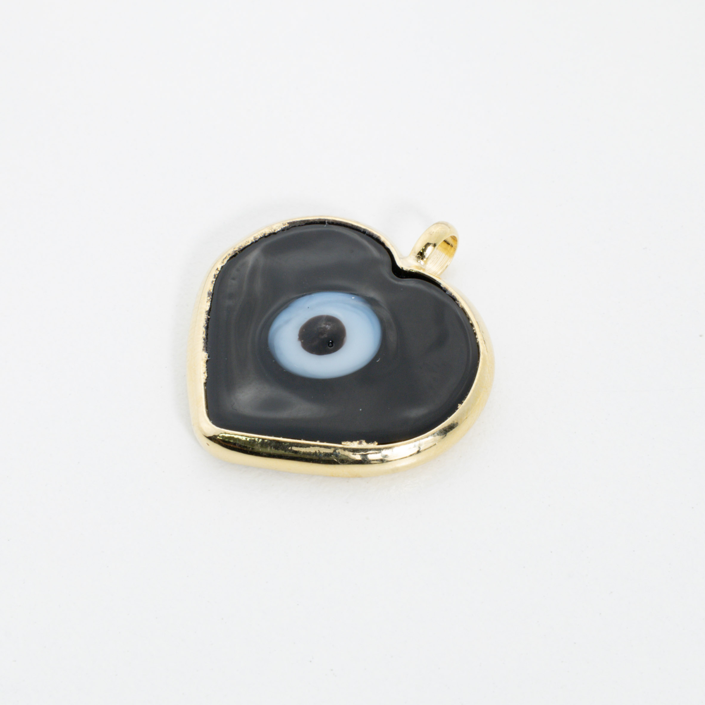 18394 Black Heart with Eye Bizel Charm