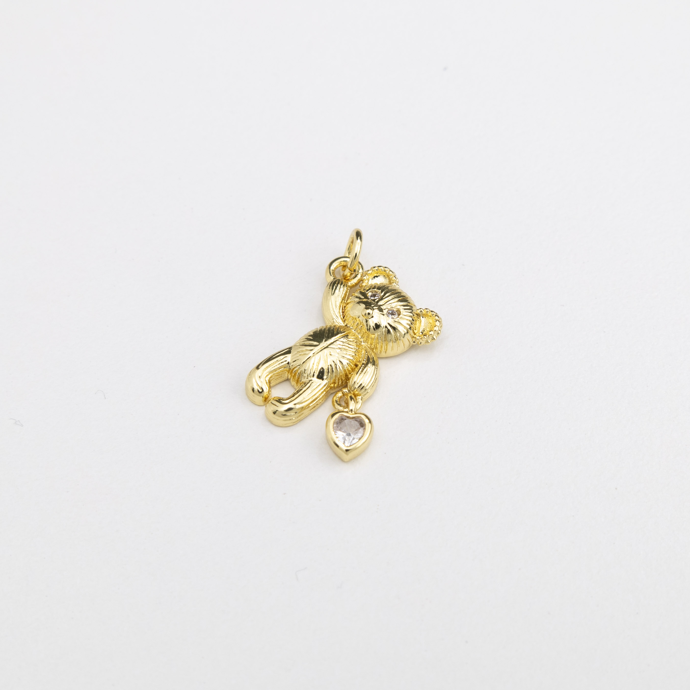 18462 Gold Teddy with Crystal Heart Connector