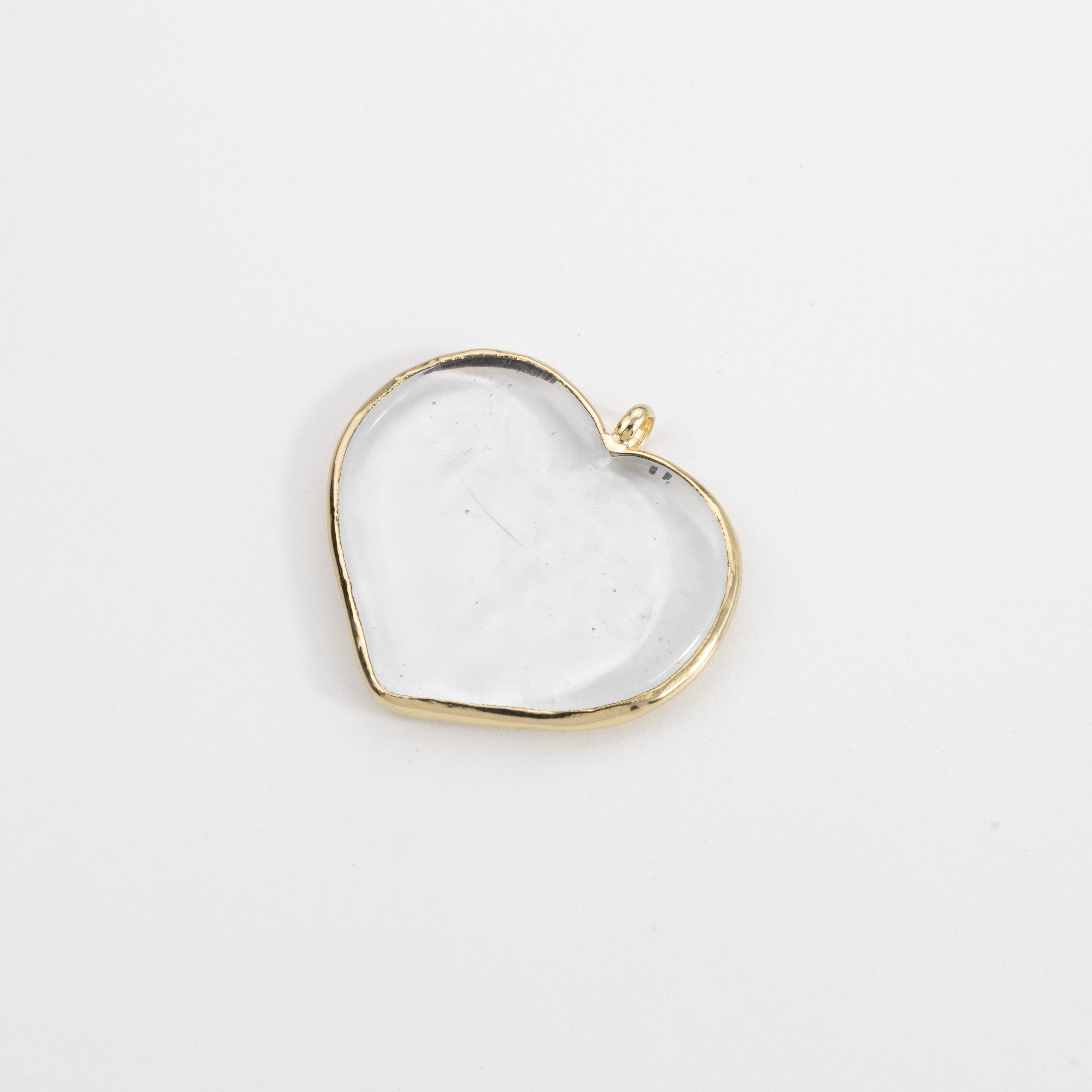12153 Transparent Heart Bizel Pendant 40mm