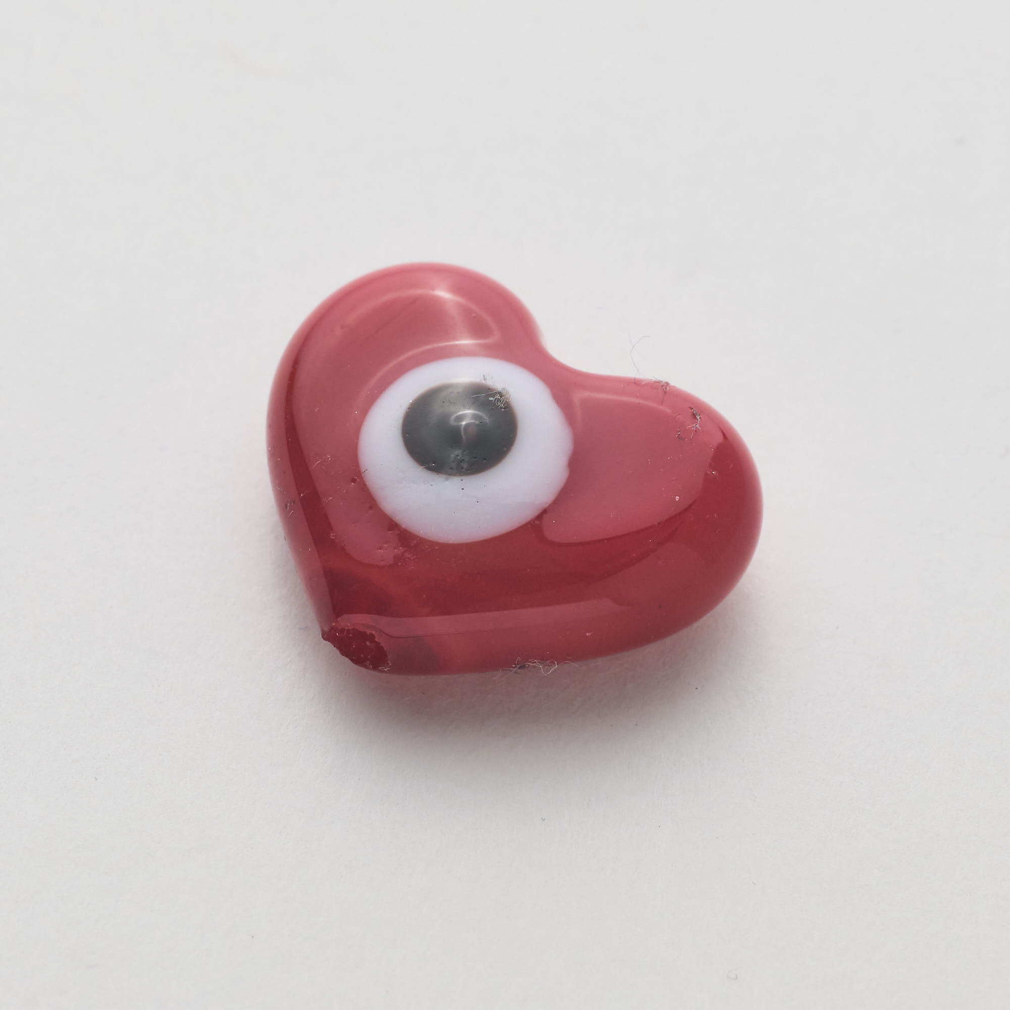 16697 Red Wine Heart Barrette with Eye Charm