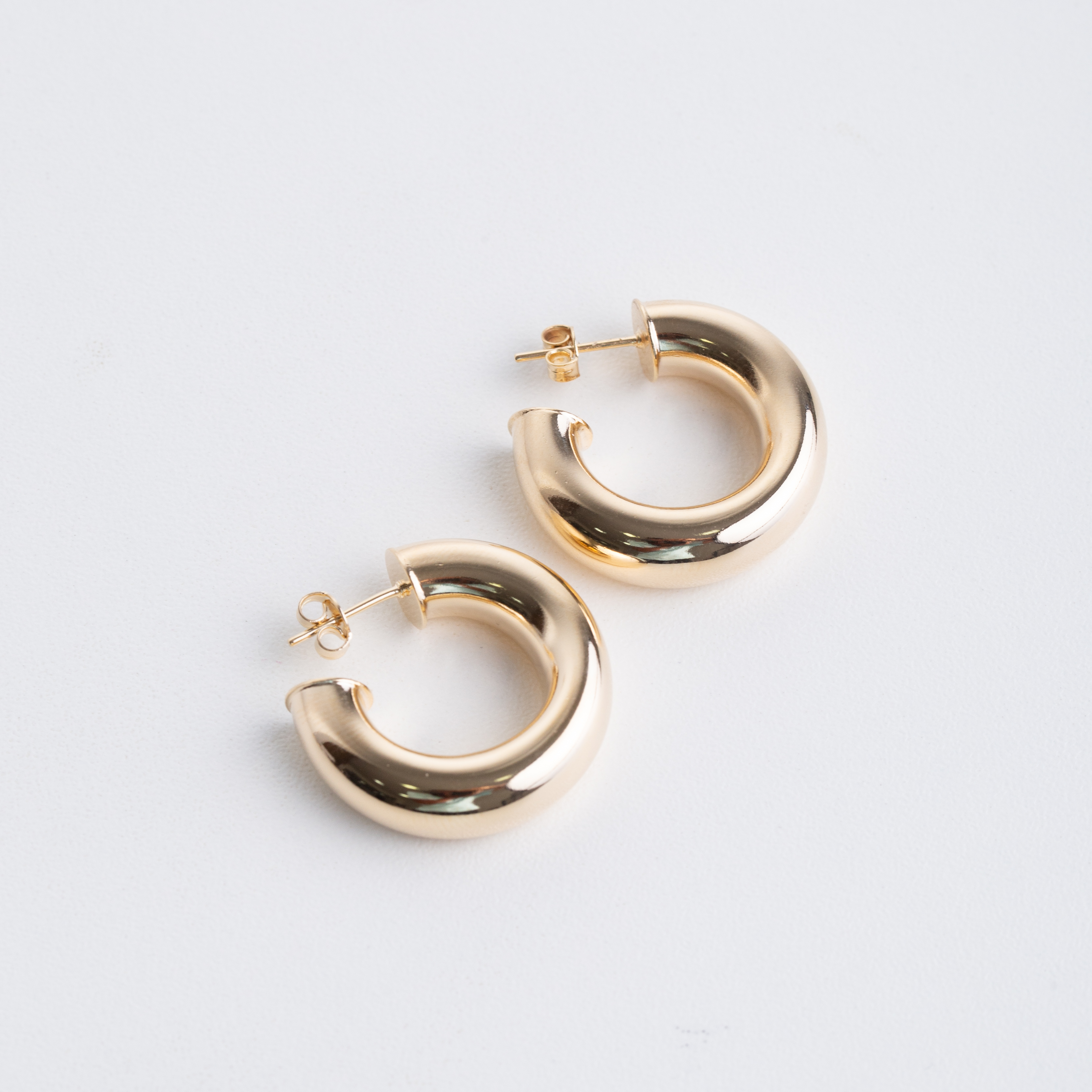 18904 27x7mm Gold Earrings Hoops Chunky