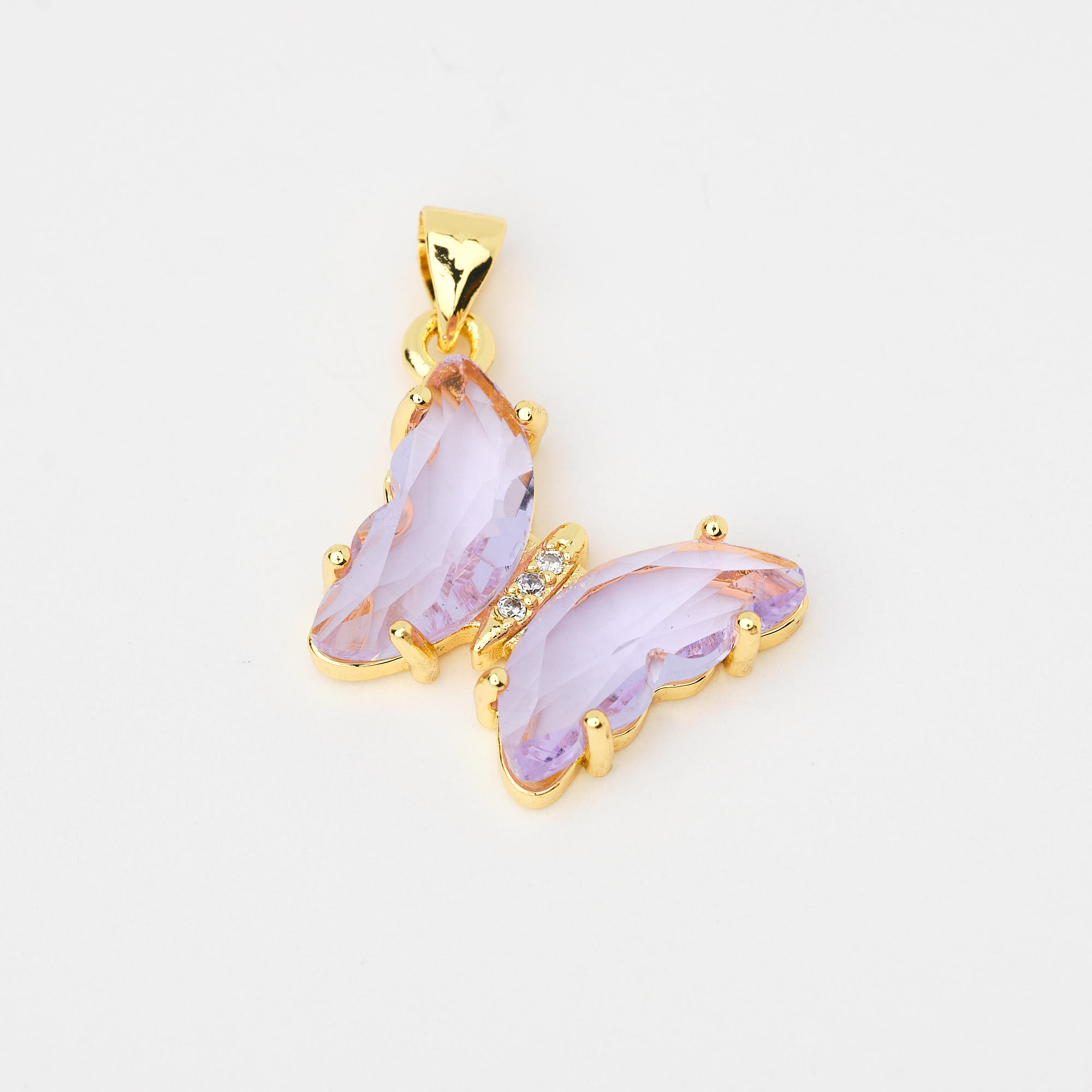15740 Lilac Crystal Butterfly Pendant