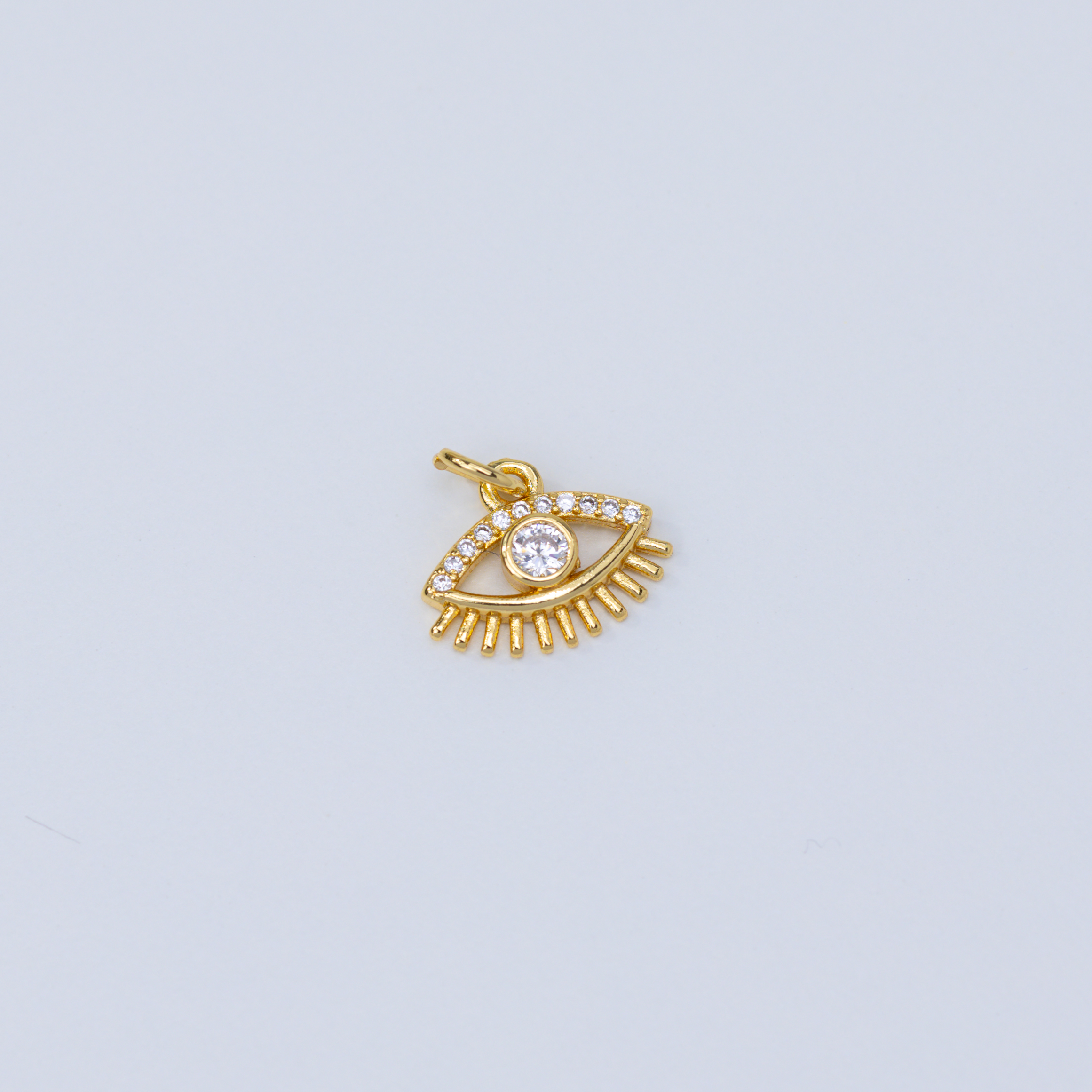 20019 Gold Evil Eye Charm with Crystals