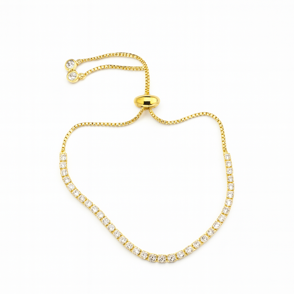 21519 Adjustable Clear Crystal Tennis 2mm Bracelet