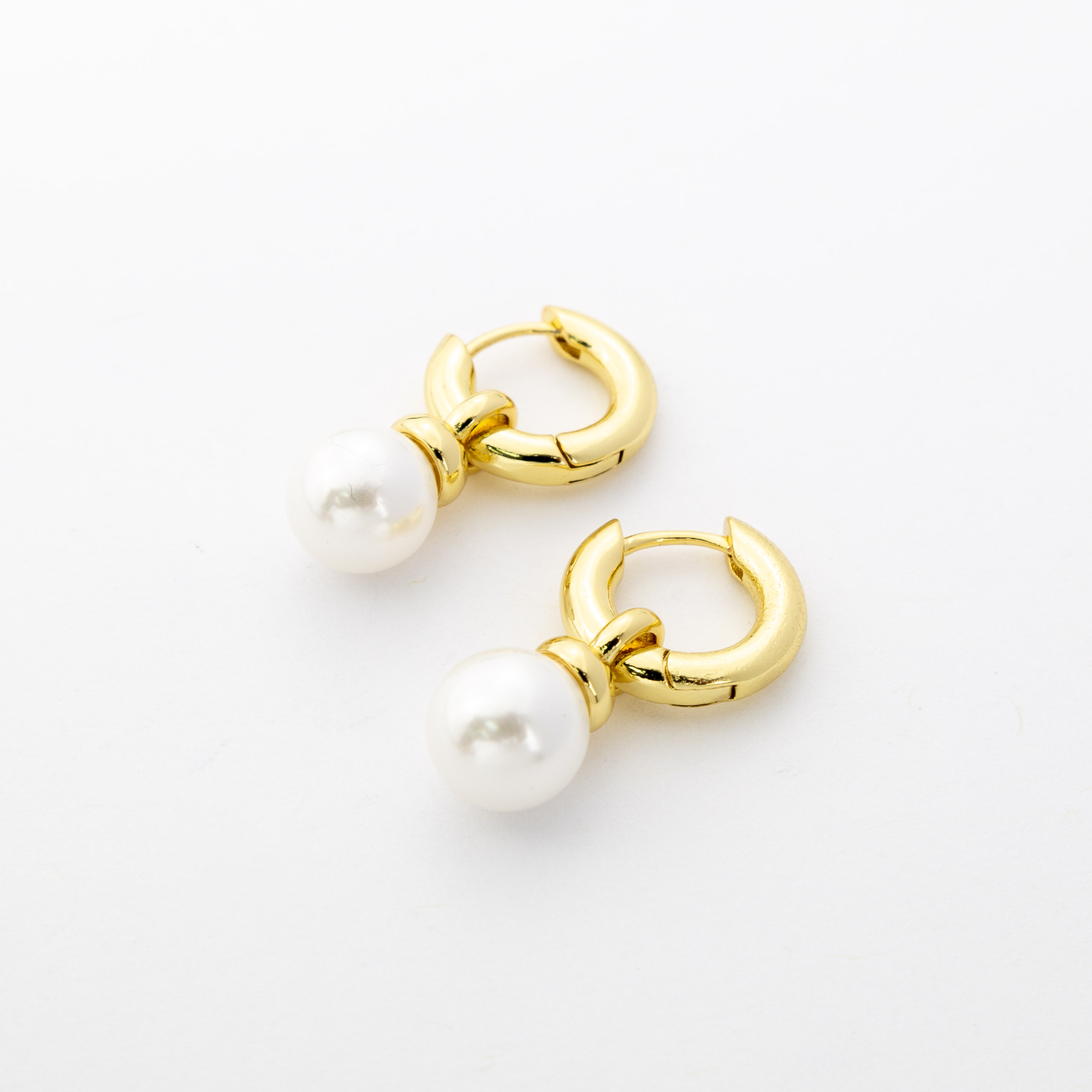 18343 10mm Gold Hoops with Pearl
