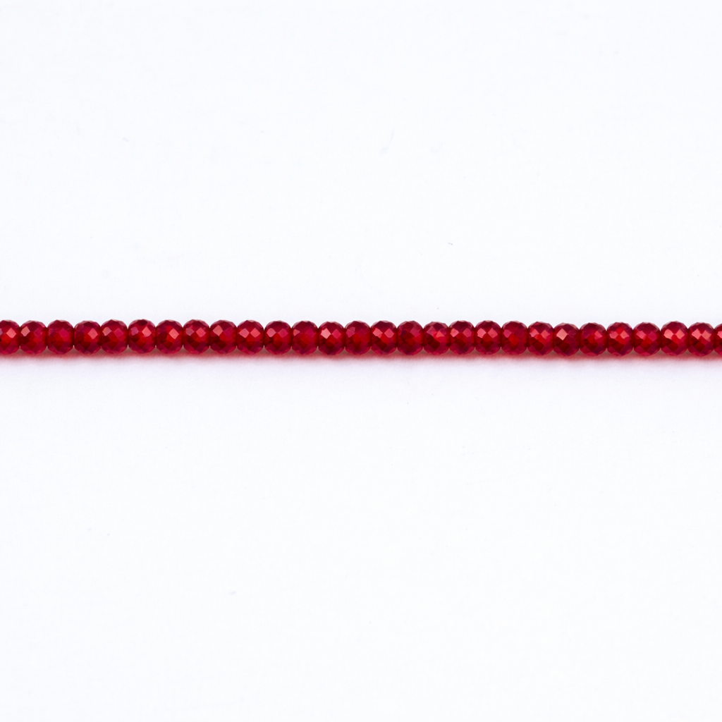 20377 Tira de cristal facetado rojo de 3mm