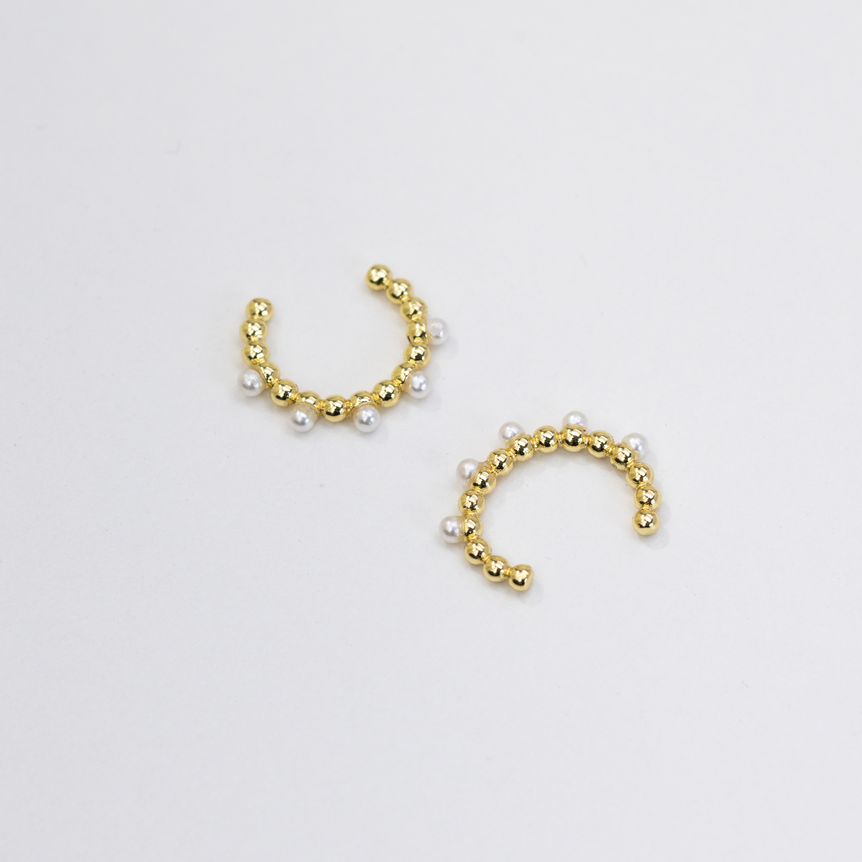 20077 Gold Ear Cuffs with Mini Pearls