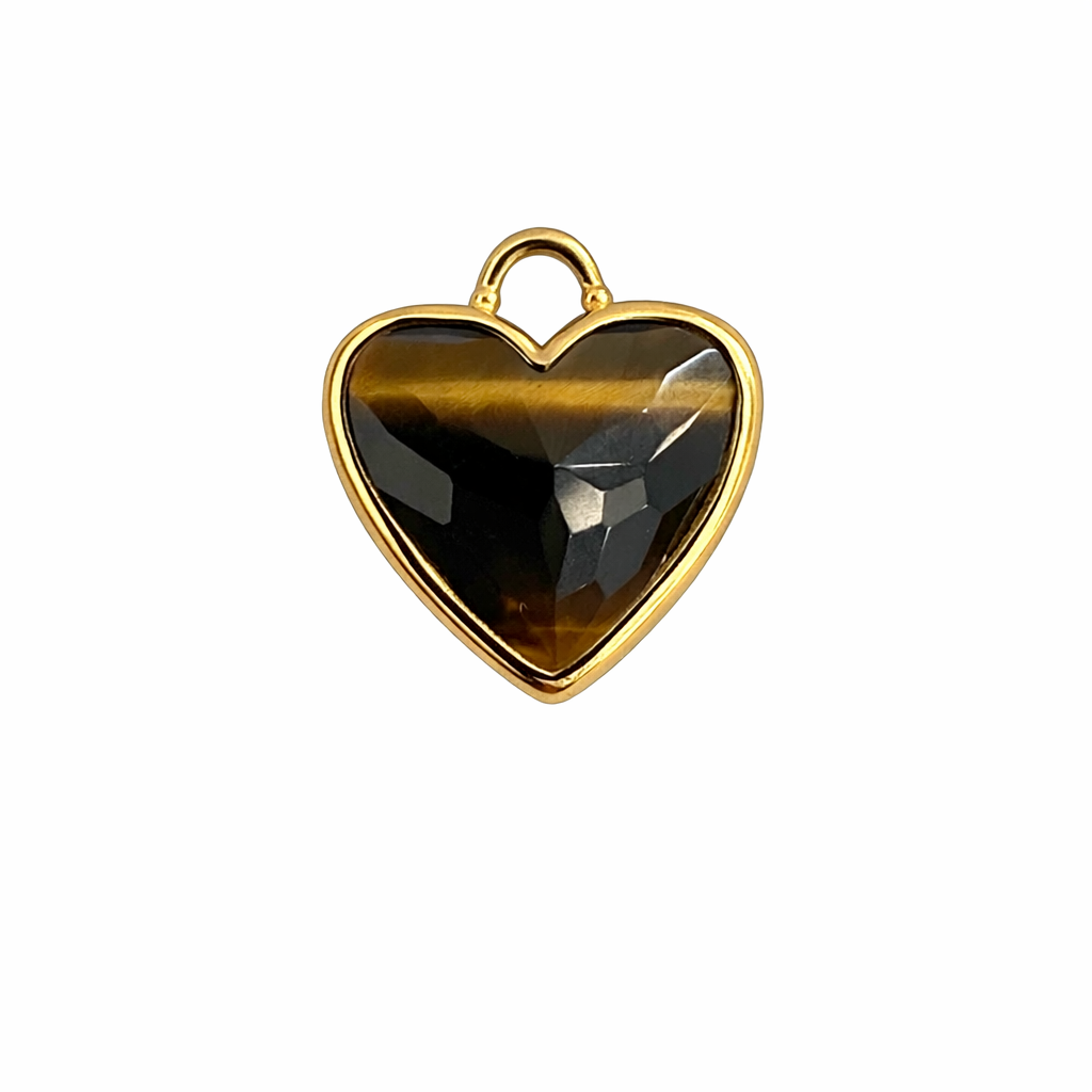 21850 Natural Tiger’s Eye Heart Pendant