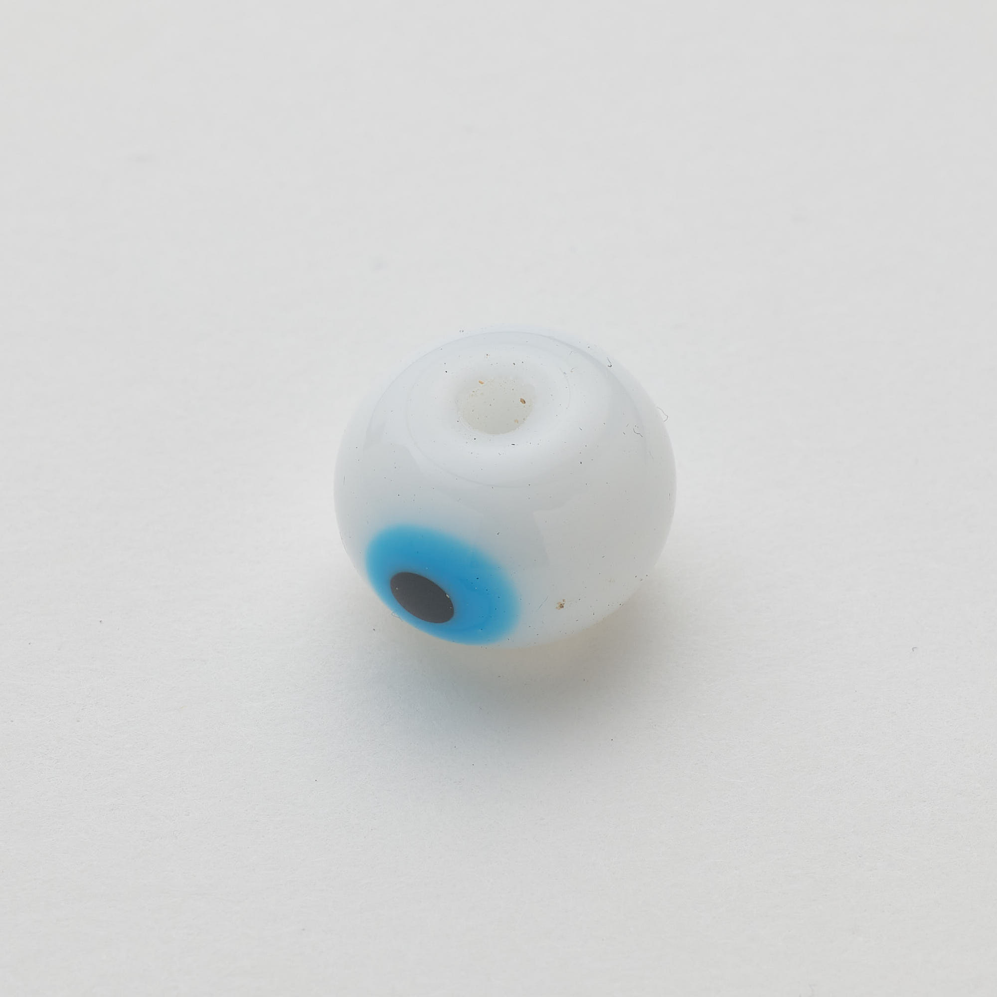 14278 White and Blue Eye Murano Donuts Spacer