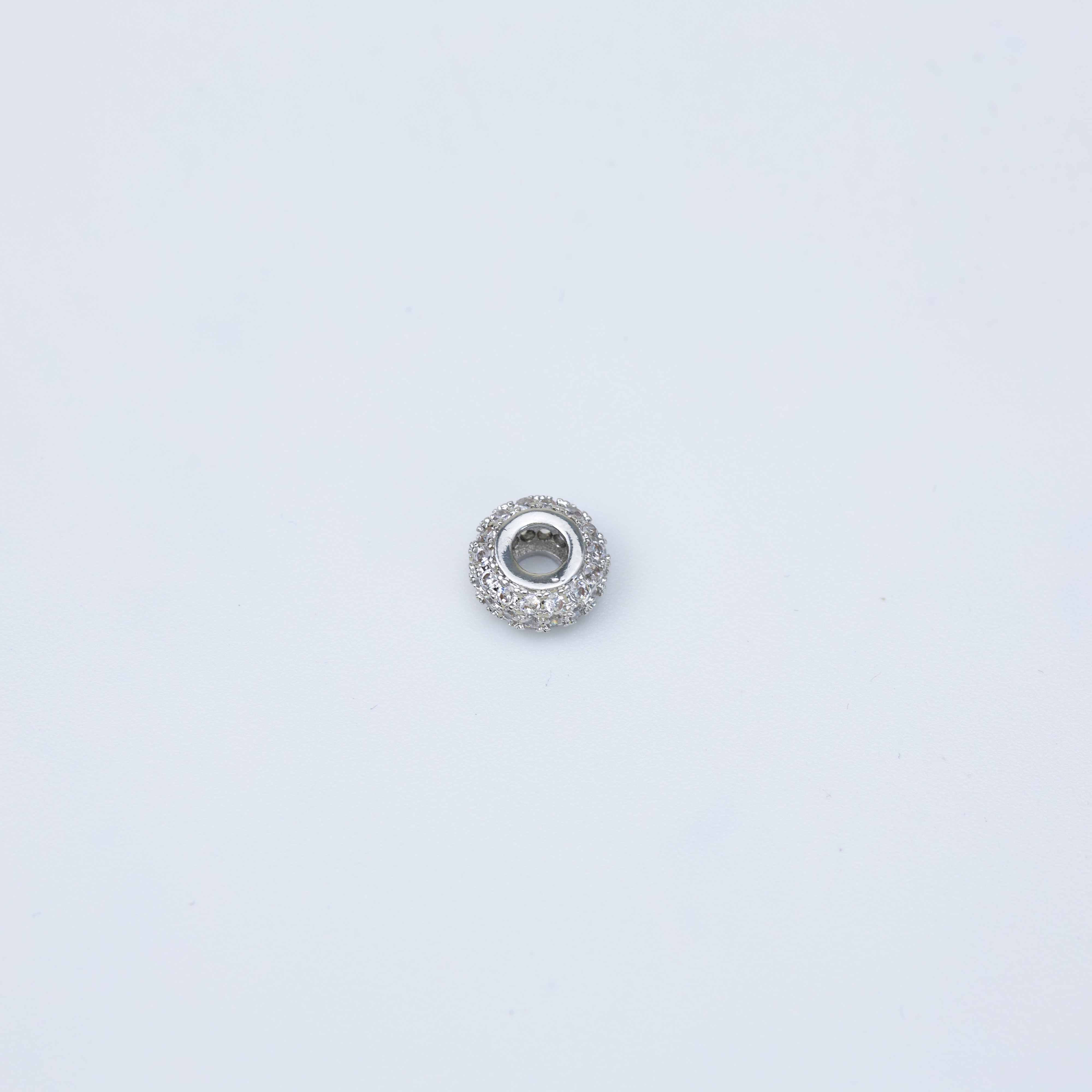 19709 Silver Beads with Clear Crystals