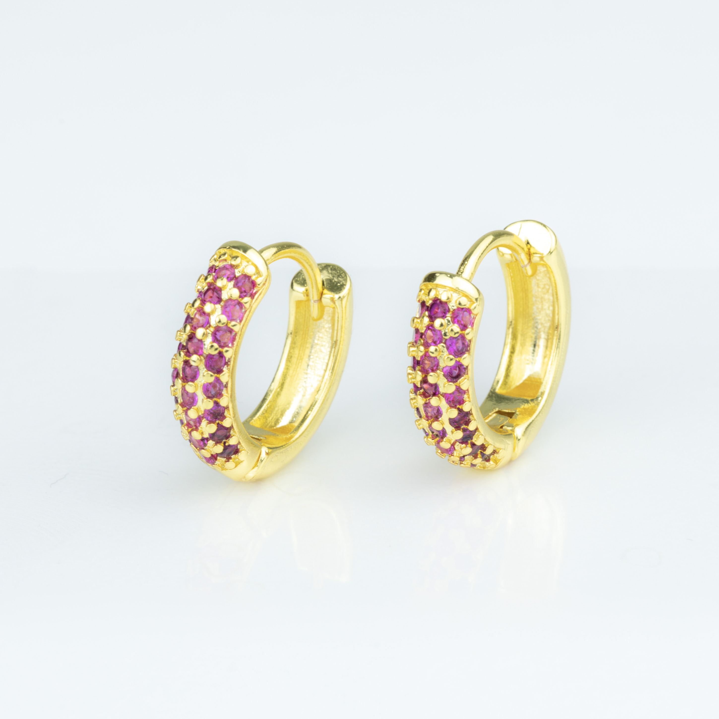 19382 Mini Hoop Fuchsia Zirconia