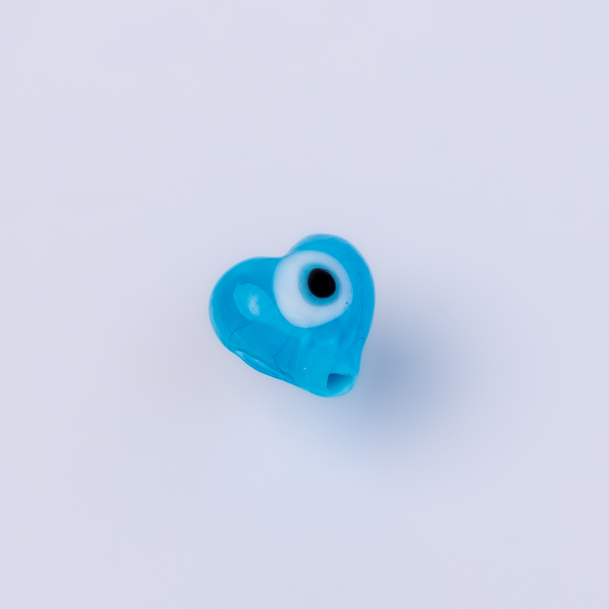 20329 Blue Heart Evil Eye Murano Spacer