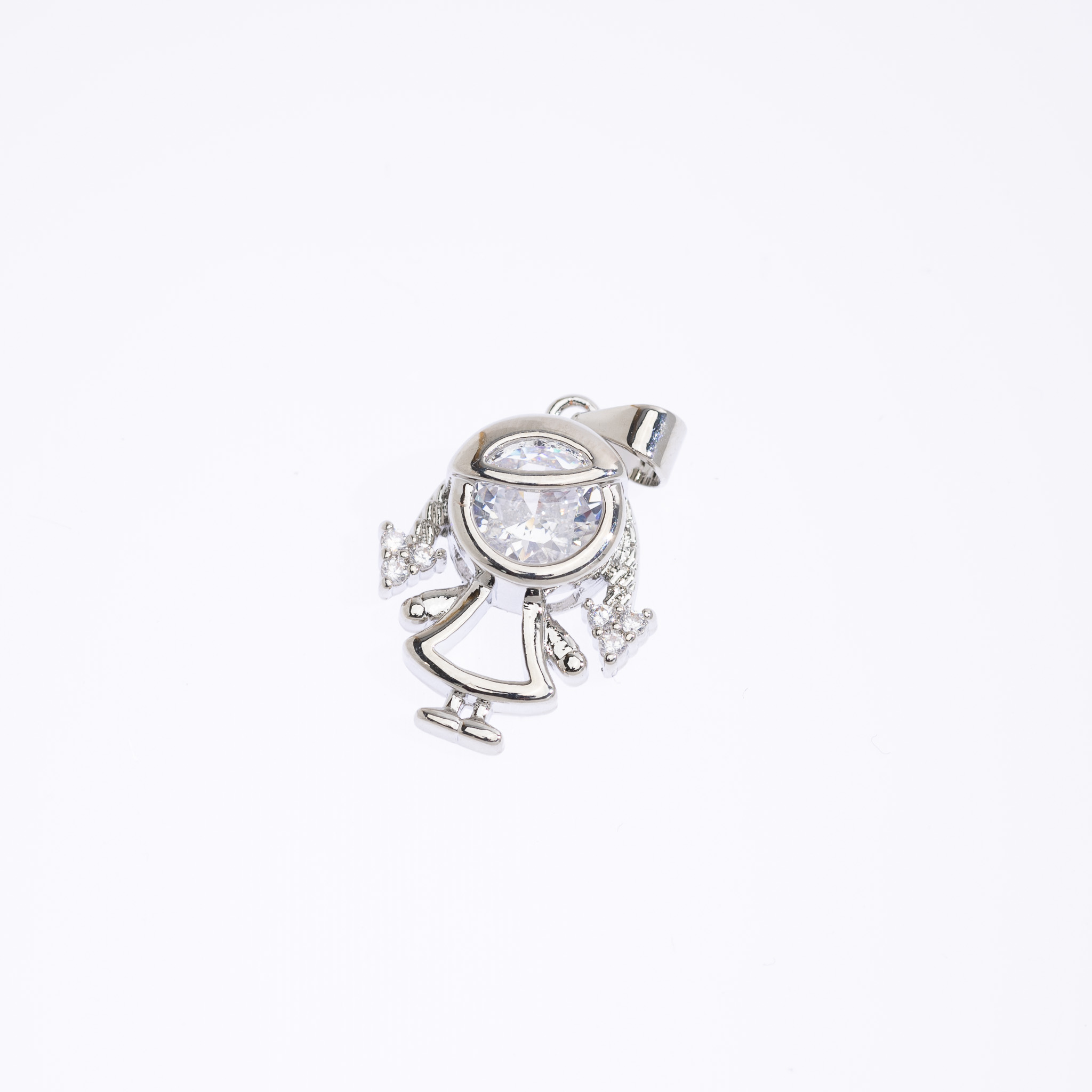 20590 Silver Girl Charm with Crystals 22mm