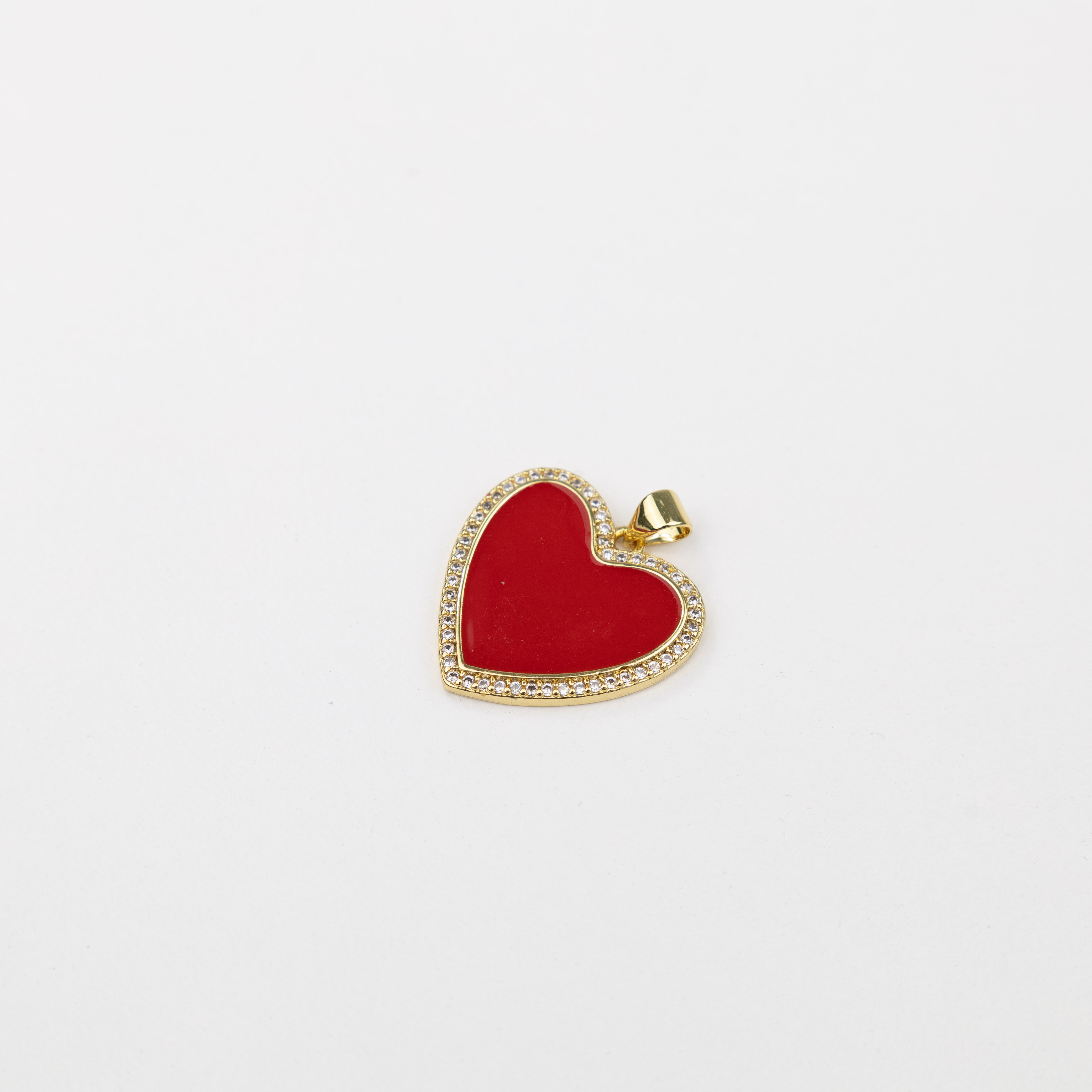 16098 22mm Red Heart with Clear Crystals