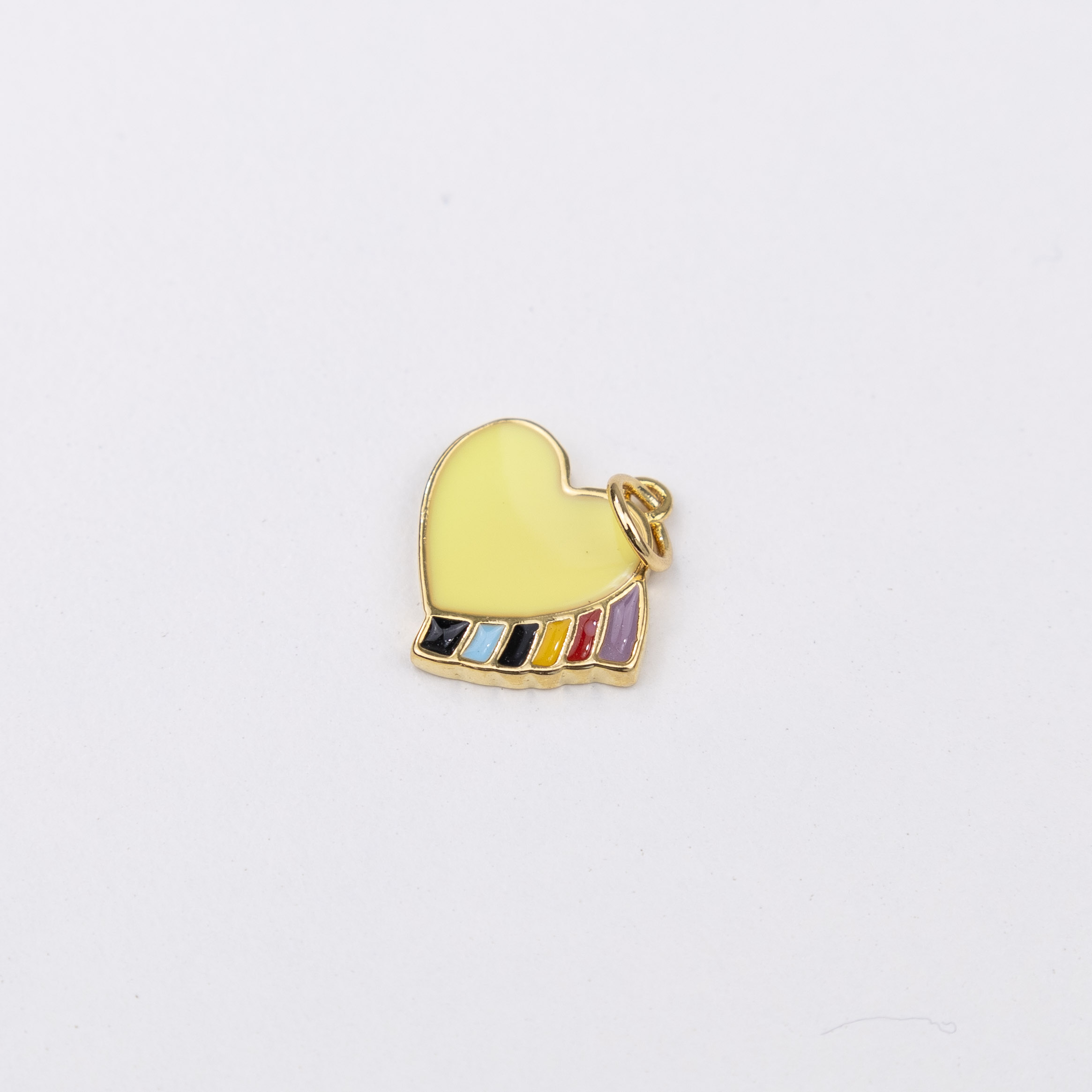 13131 Yellow Heart Enamel Charm