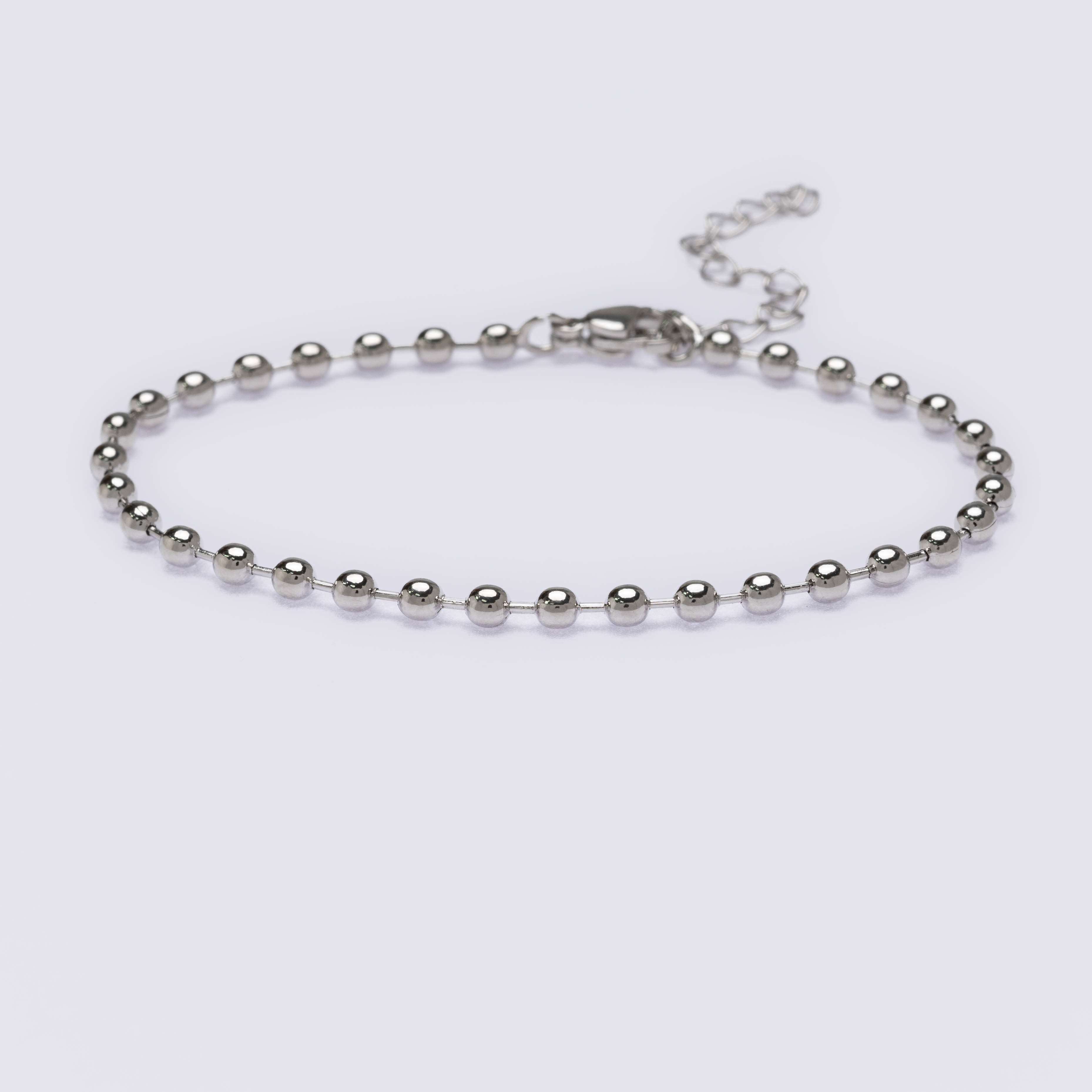 20607 Pulsera de Bolas de Plata 3mm