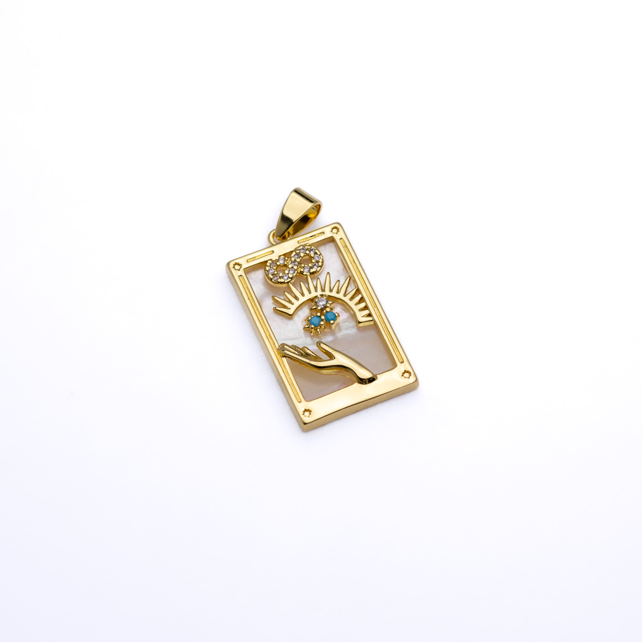 20877 Pendant with Mother-of-Pearl & Golden Hand