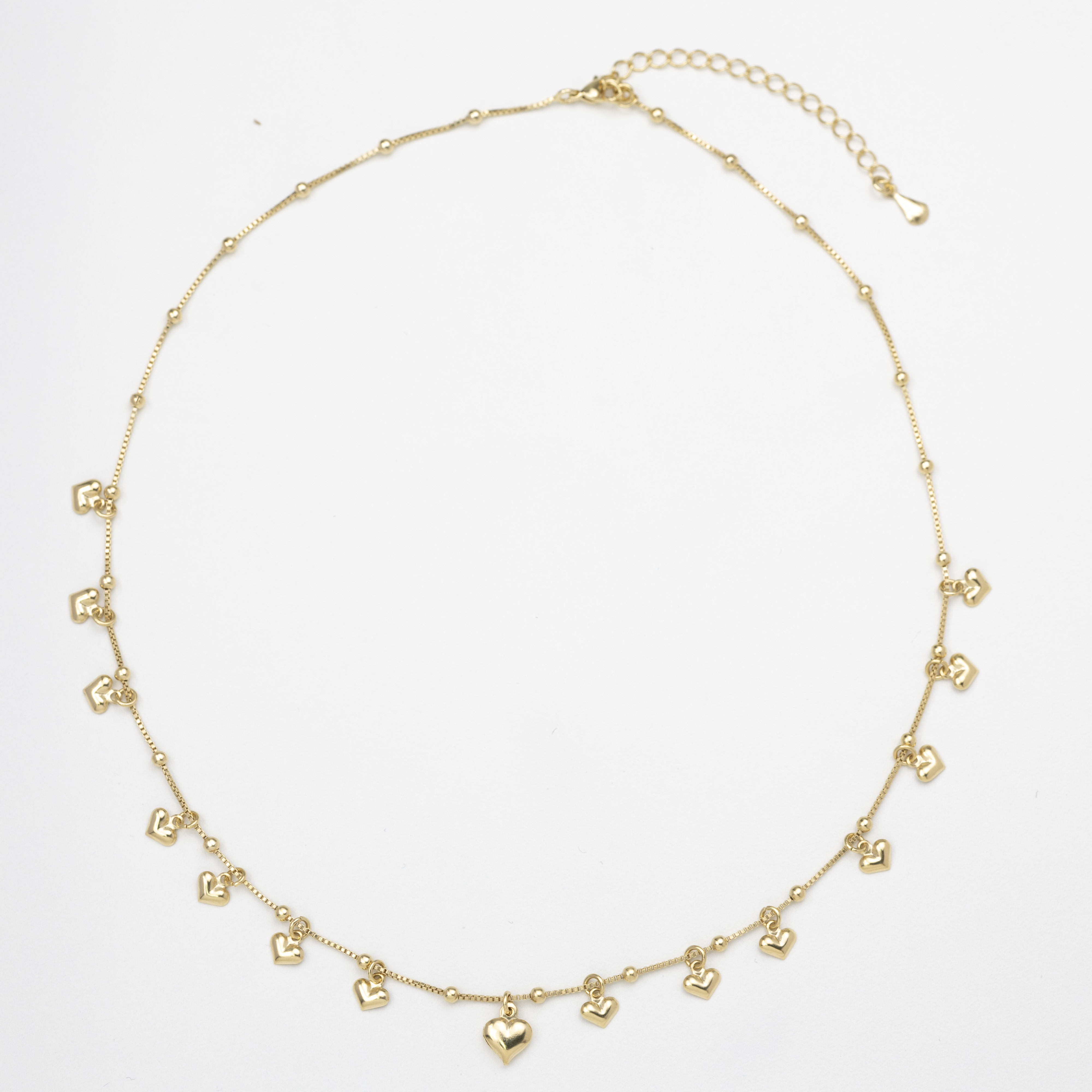 19390 Mini Box Chain with Gold Heart 16"