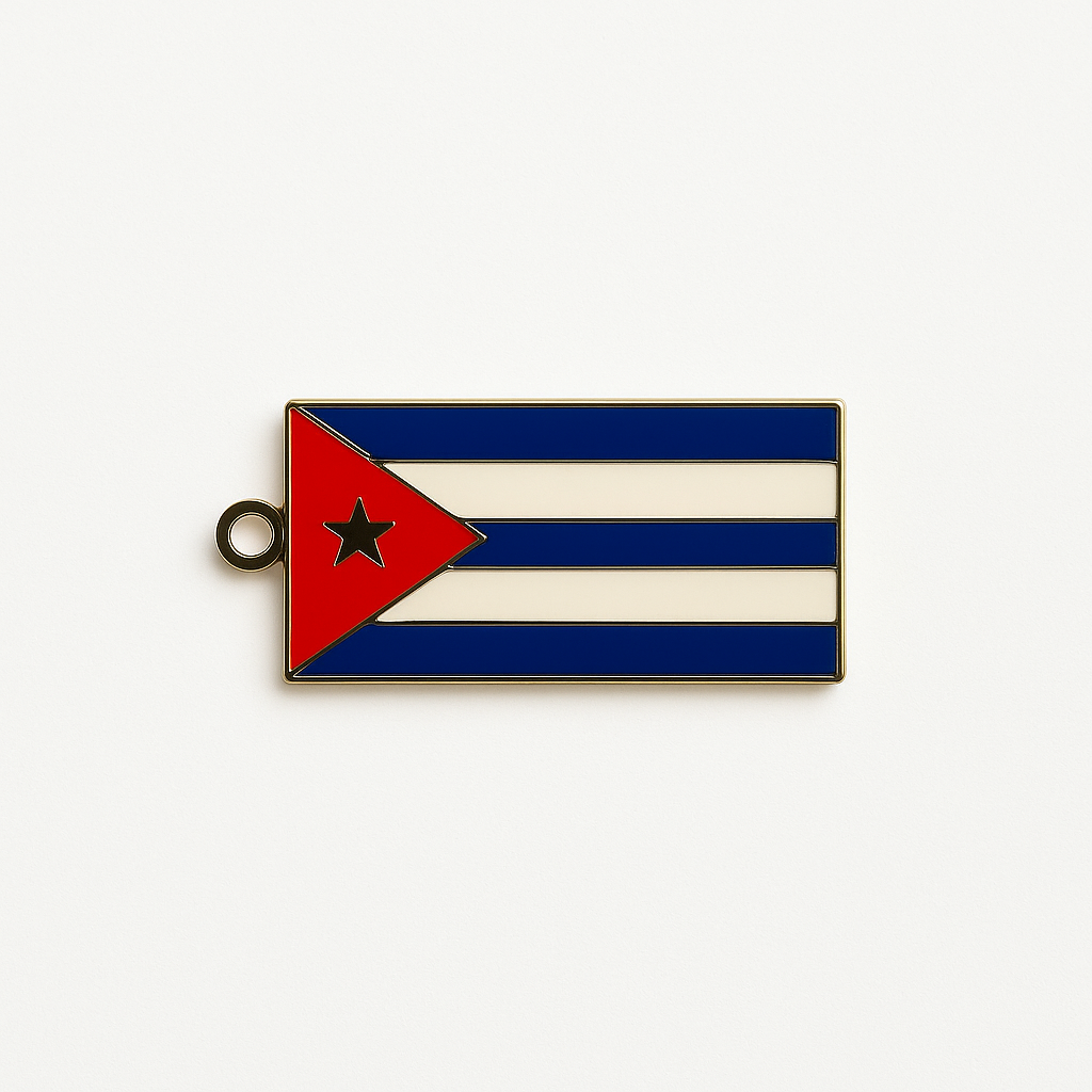 20942 Enamel Cuban Flag Pendant