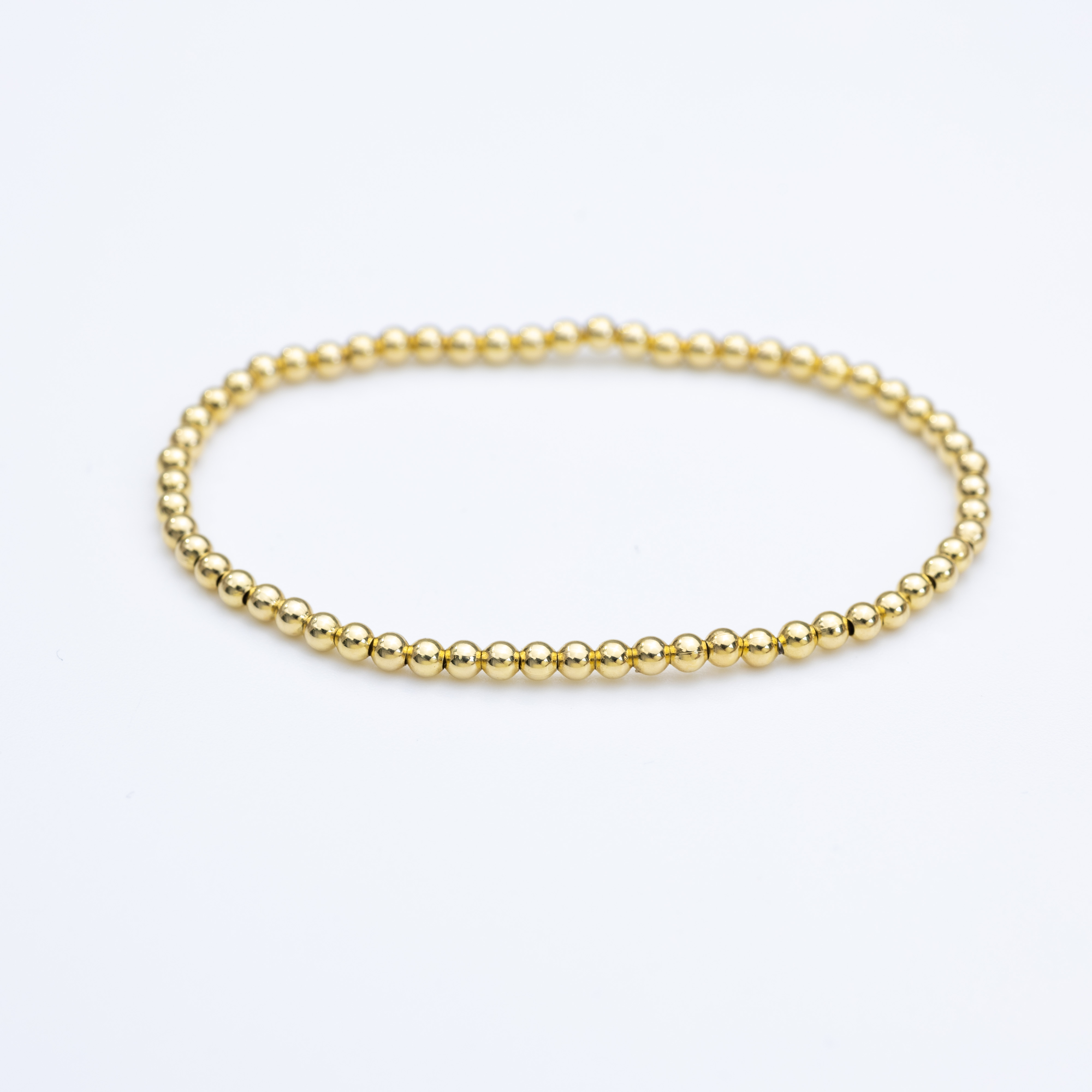 19672 Gold Bracelet Ball 3x1.2mm 6.5"
