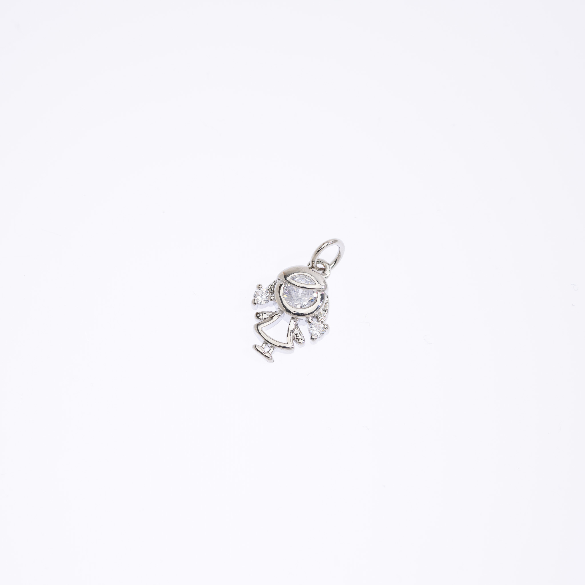 20592 Mini Silver Girl Charm with Crystals 14 mm