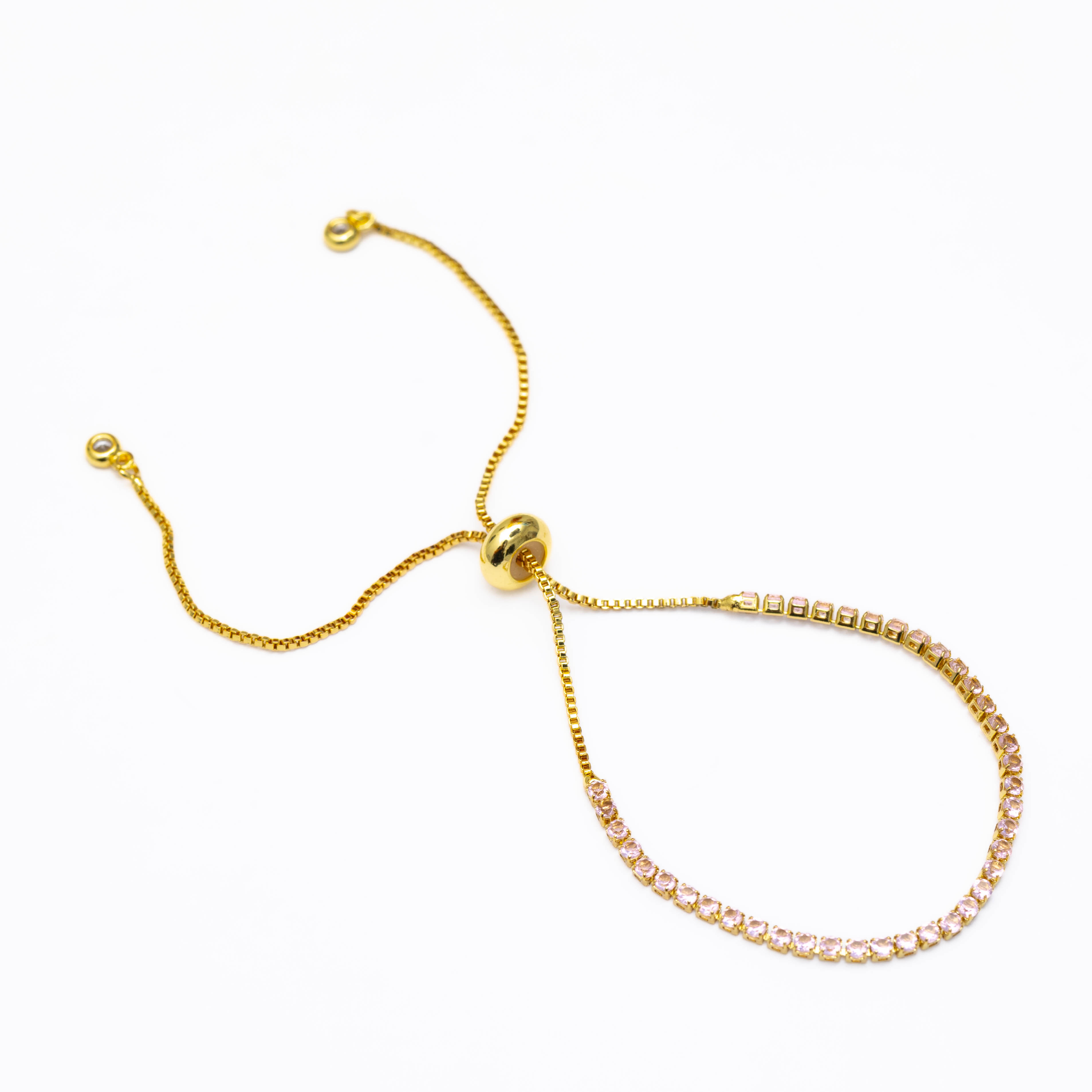 21520 Adjustable Pink Crystal Tennis  2mmelet