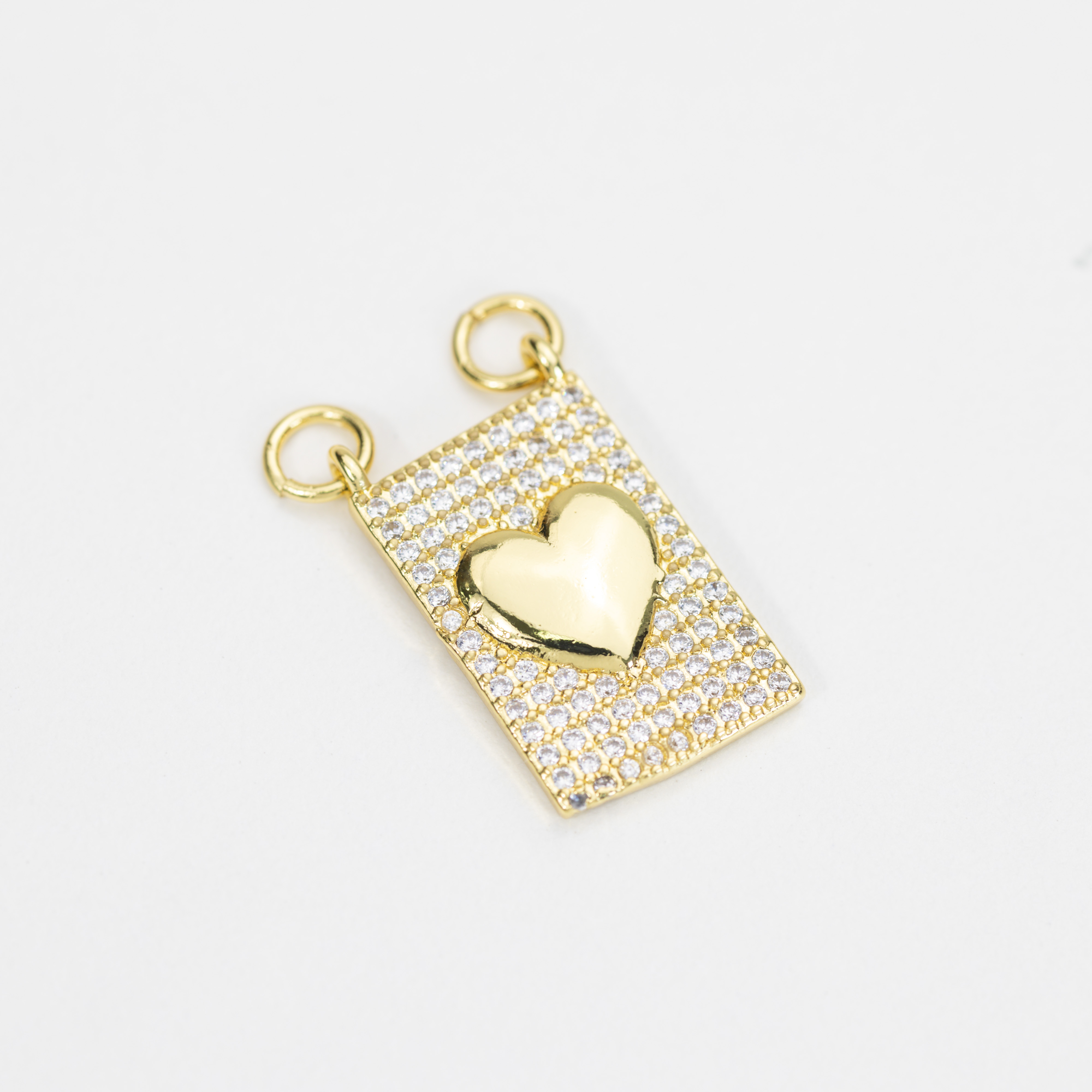 19185 Scapular Gold Heart and Crystals