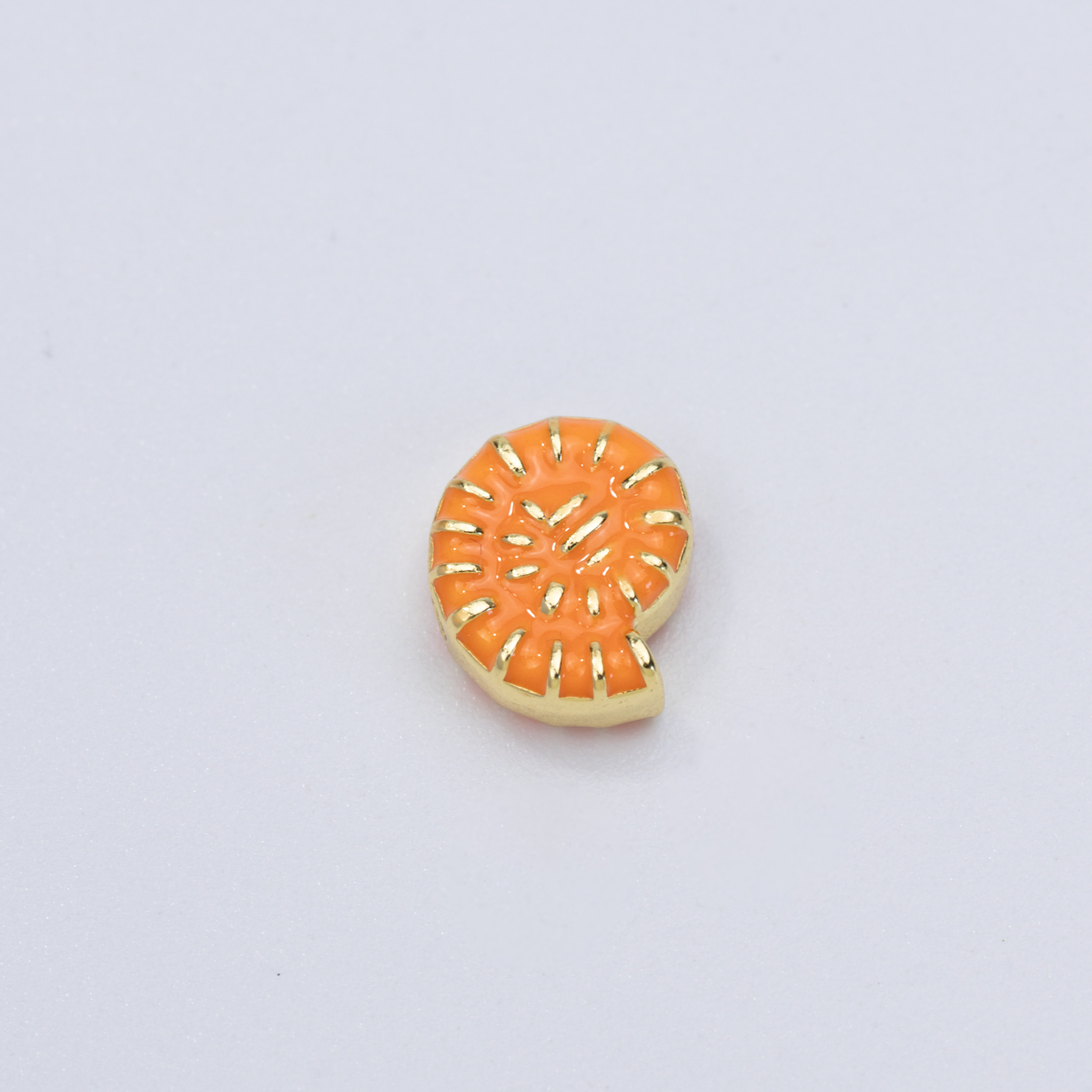 19846 Enamel Orange Seashell Spacer