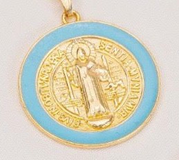 12511 Light Blue Enamel San Benedict Pendant