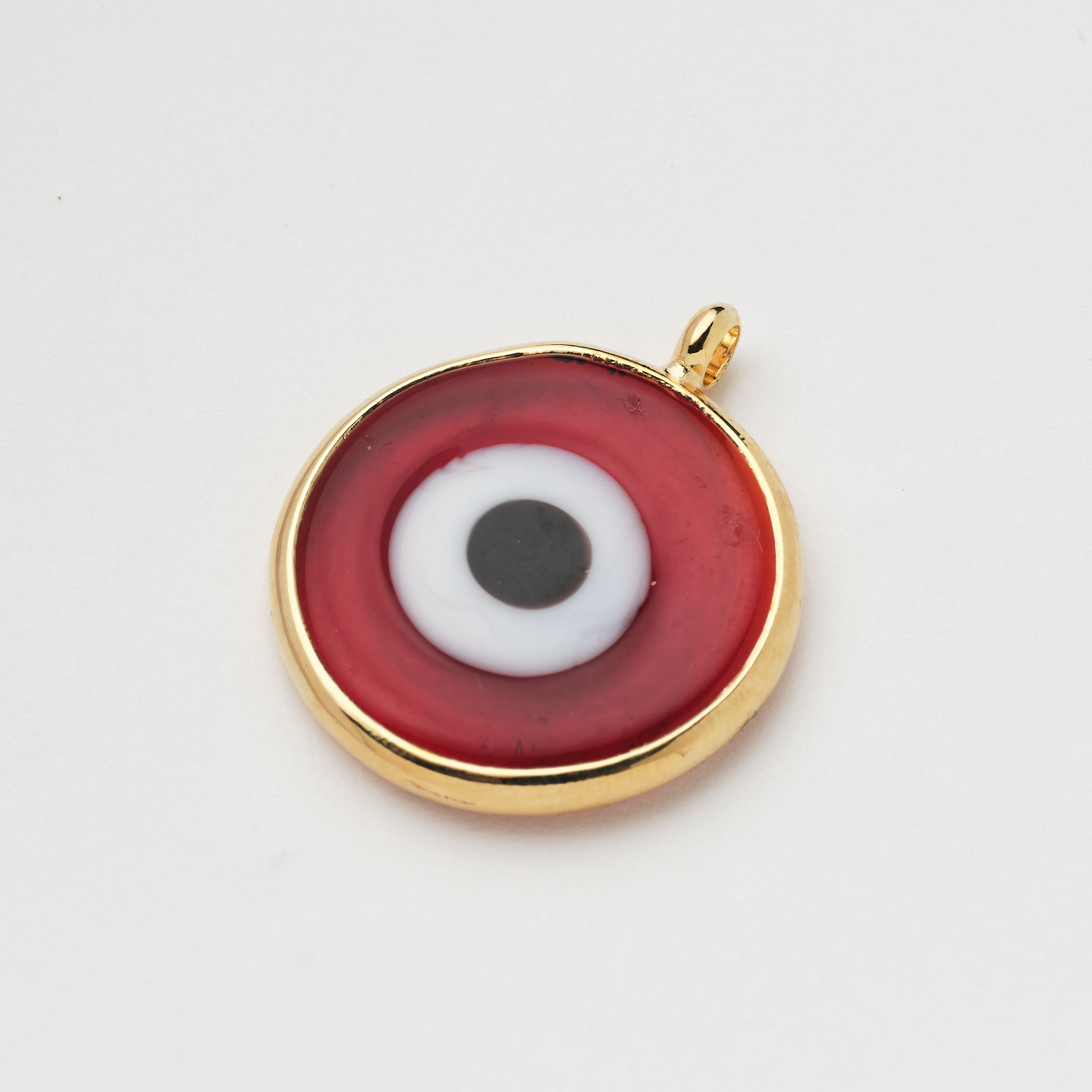 10178 Dark Red Eye Round Bizel Pendant