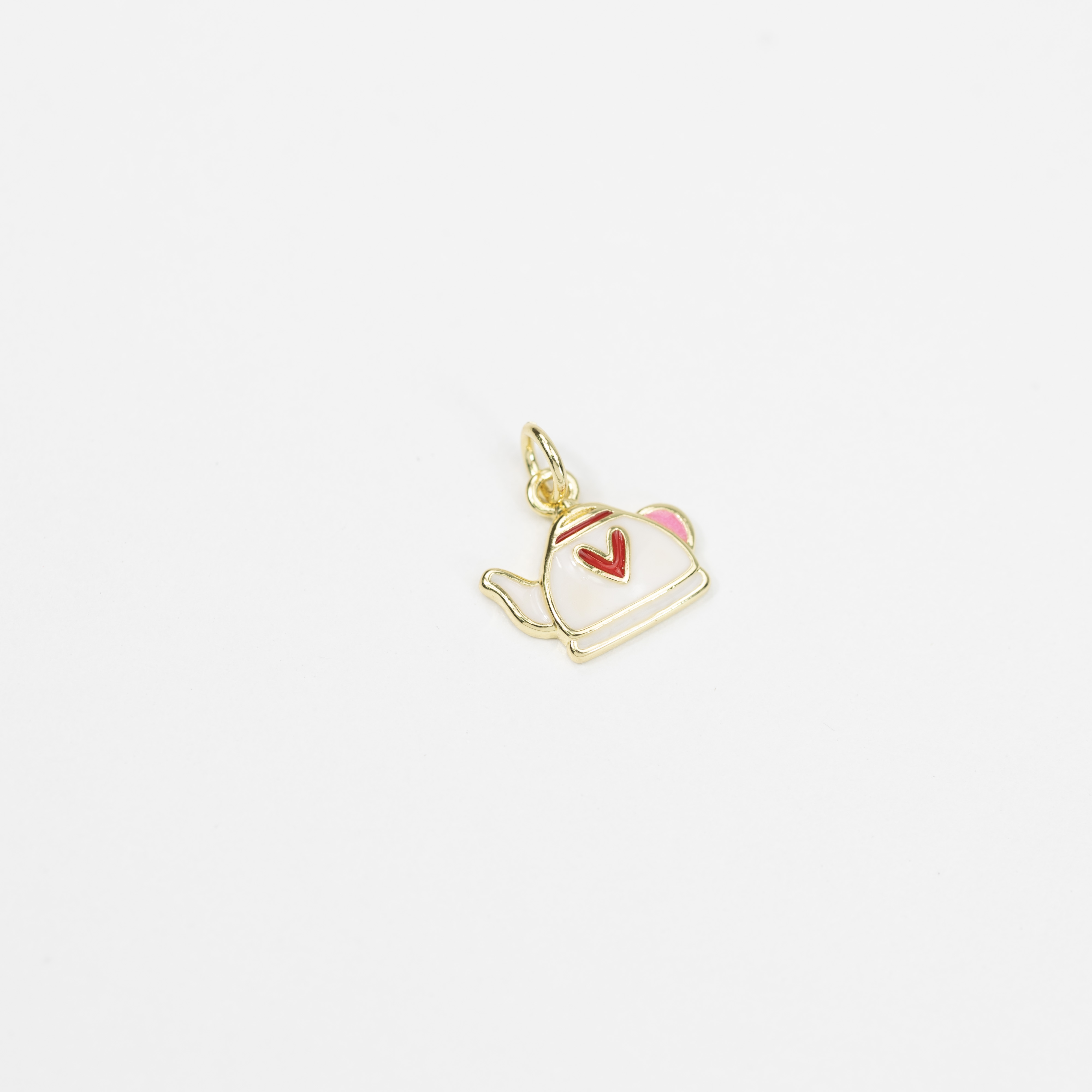 19333 White Lovely Teapot Charm