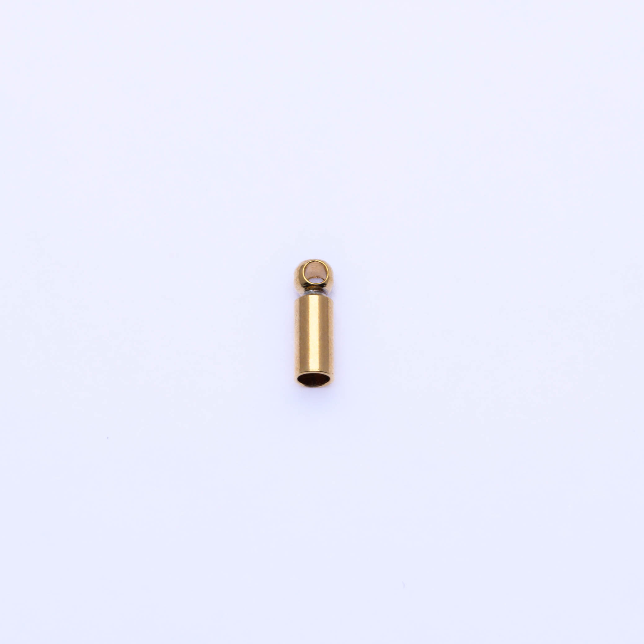 1021 Terminal Cilíndrico Dorado con Argolla 2.5mm
