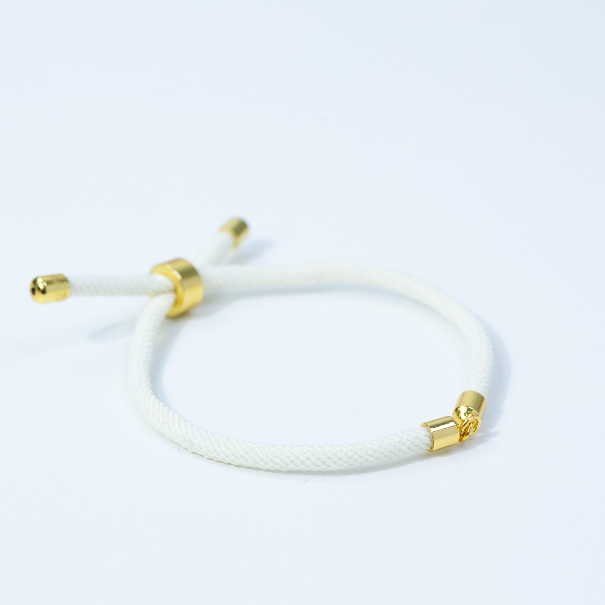 20177 Beige Adjustable Braided Cord Bracelet 