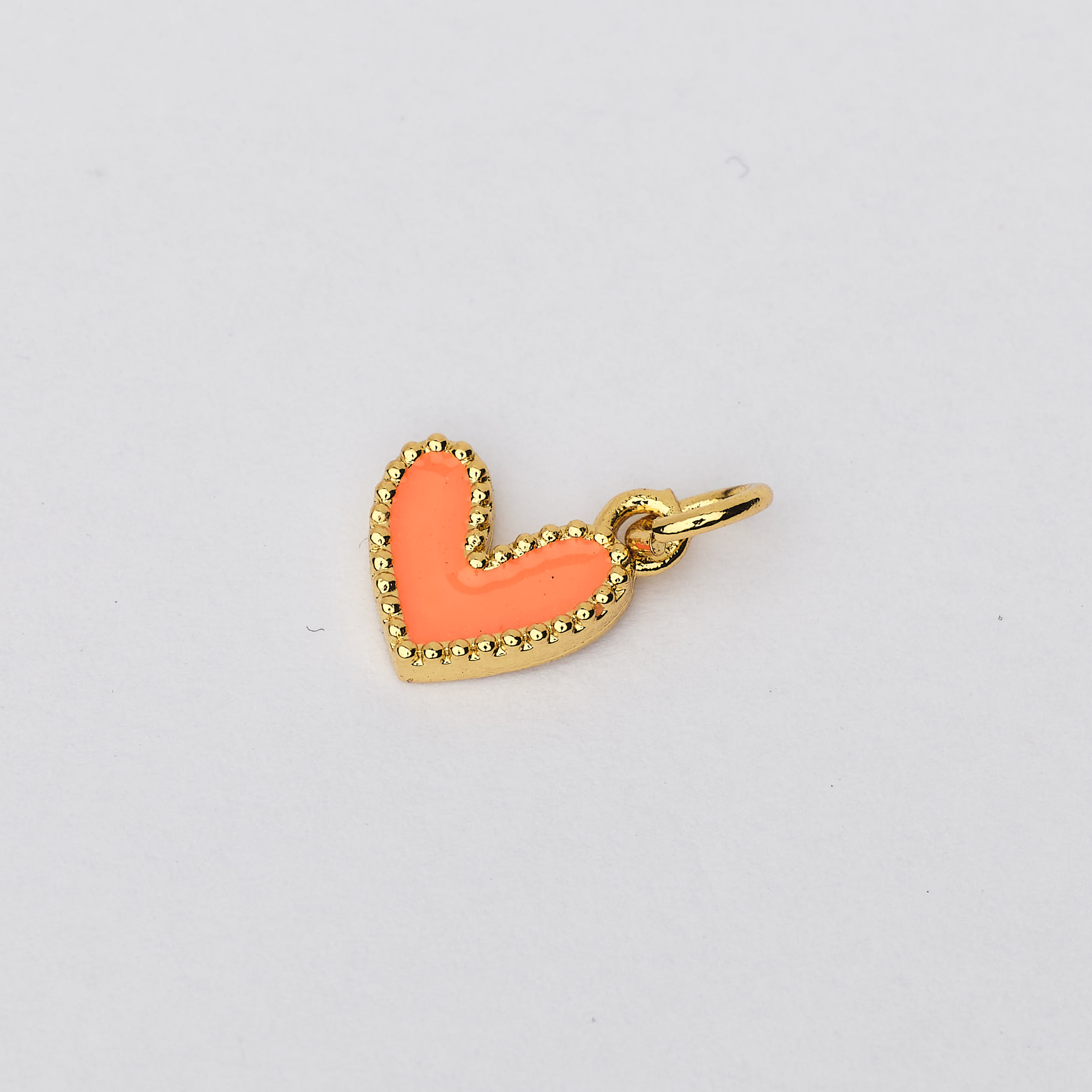 16081 Mini Heart Orange Enamel Pendant