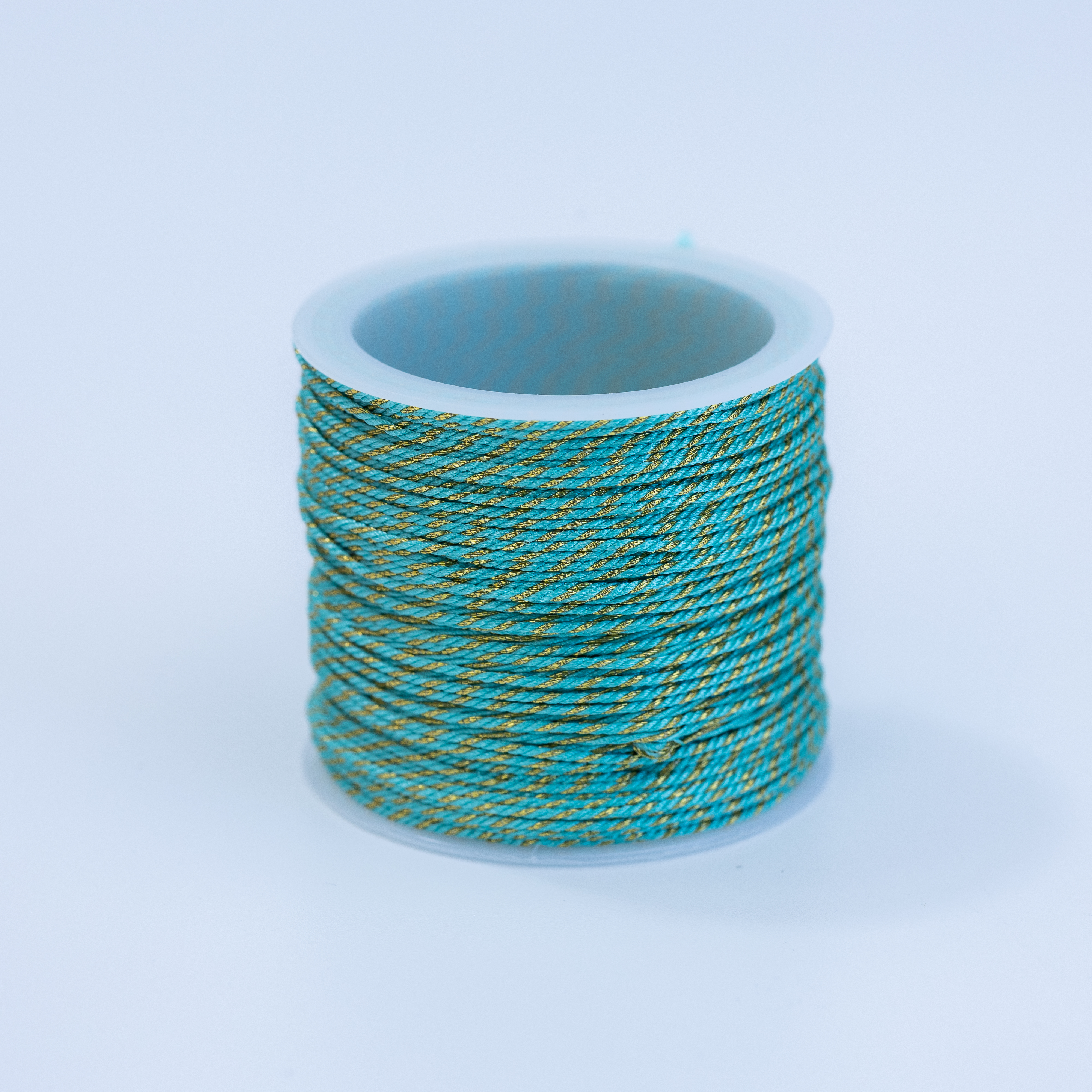 20271 Turquoise Gold Twisted Nylon Cord 0.8mm